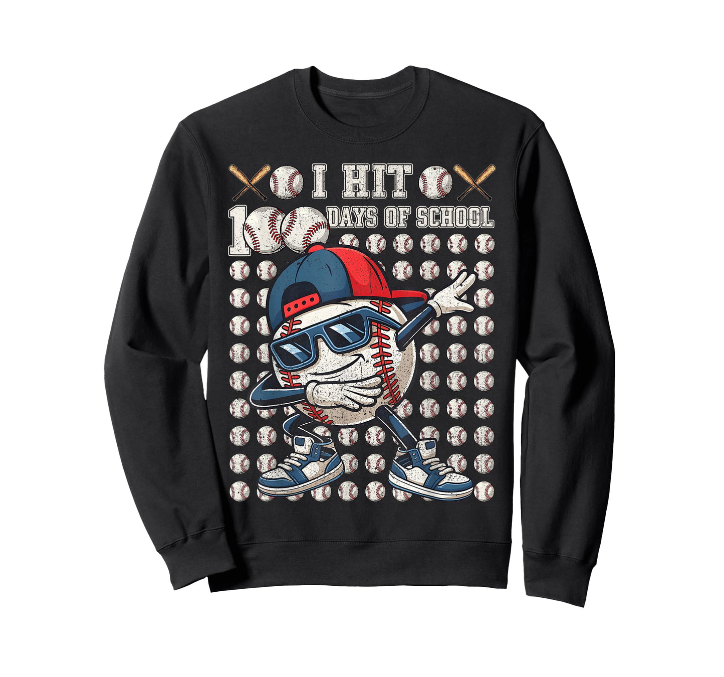 Dabbing Baseball I Hit 100 Days of School Bat Boys Toddler T-Shirt
