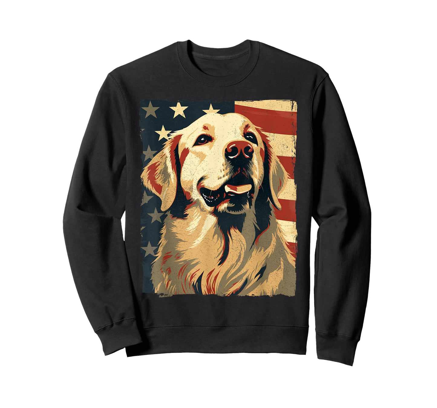 Golden Retriever American Flag T-Shirt 4th of July Retriever T-Shirt