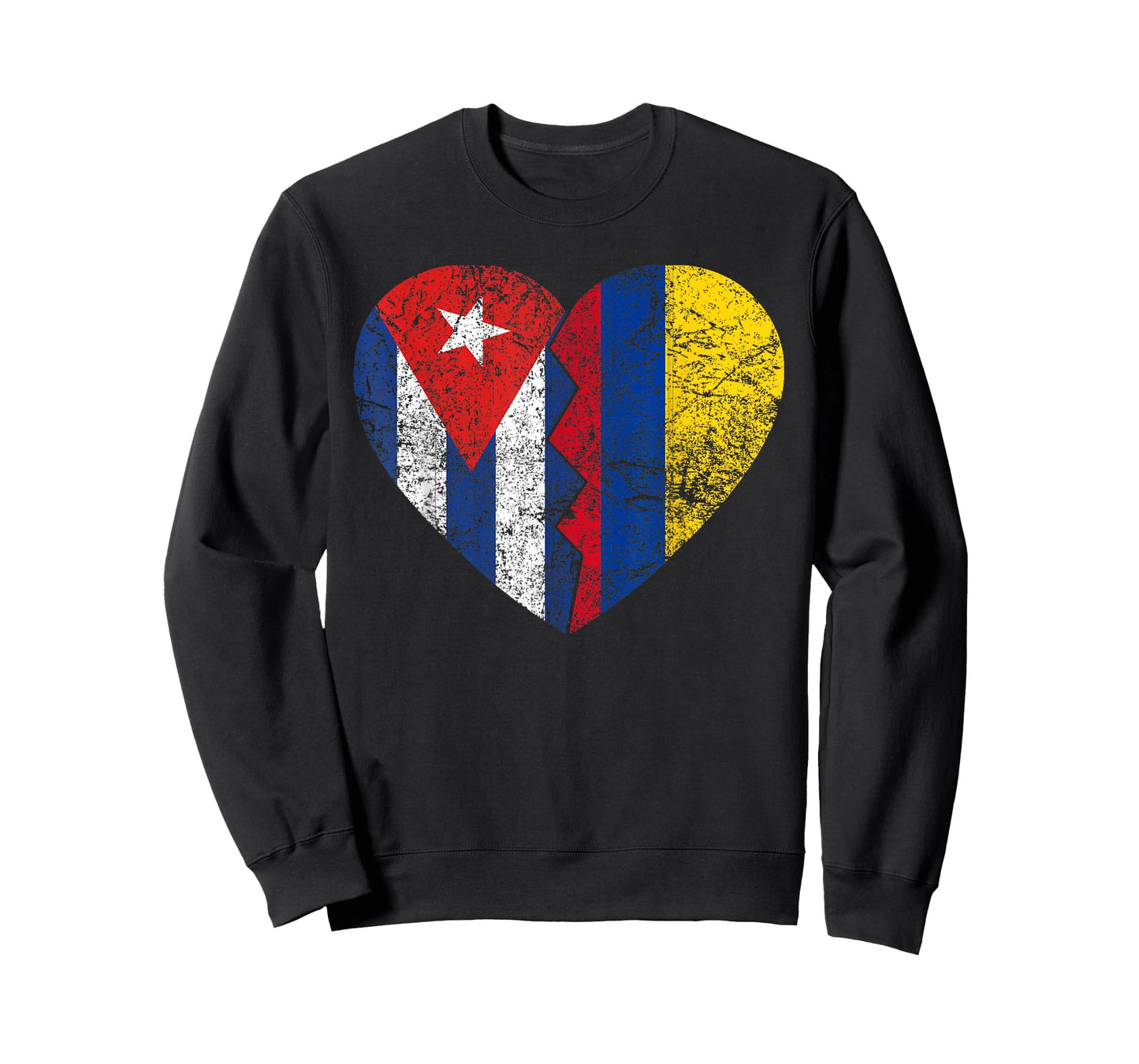 Colombian Cuban Flags Heart | Cuba Colombia Roots Vintage T-Shirt