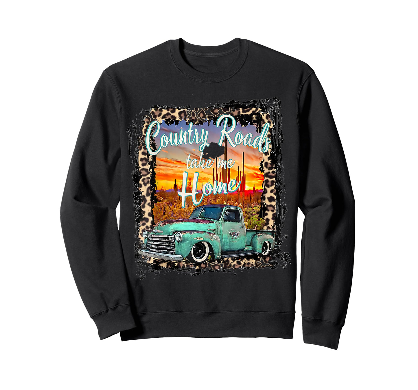 Western Texas Vintage Truck Country Roads Take Me Home T-Shirt