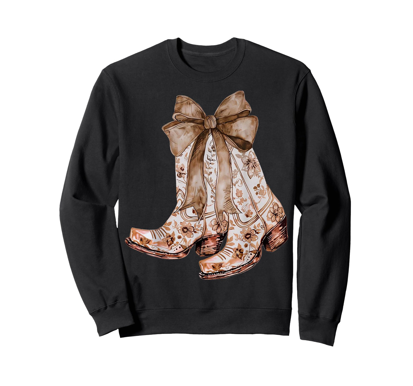 Western Cowgirl Bow Howdy Brown Leather Bow Cowhide Coquette T-Shirt