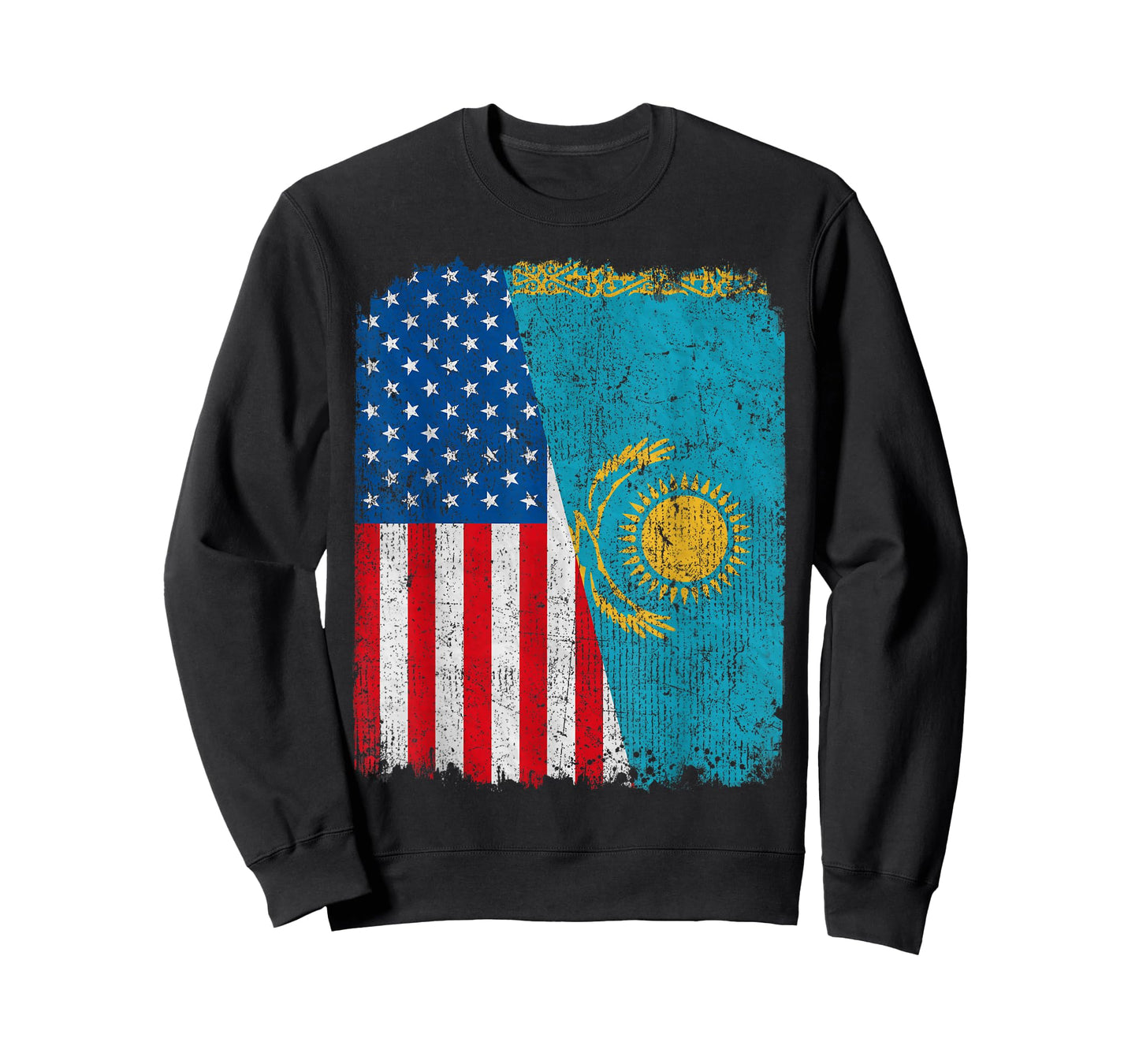 Kazakh American Flag Half USA Kazakhstan Root Proud T-Shirt