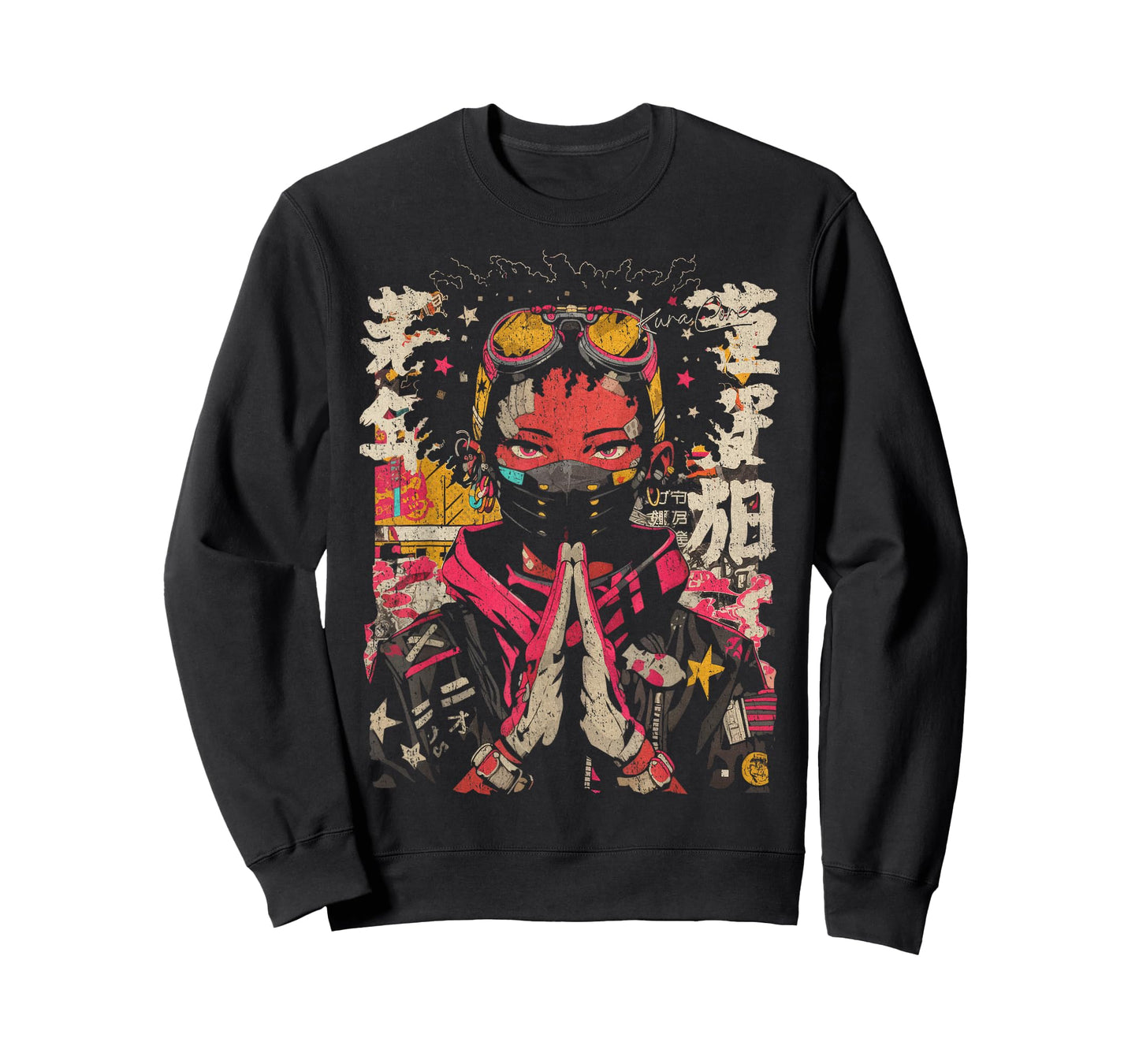 Japanese Streetwear Afro Cyberpunk Y2K Techwear Manga Anime T-Shirt