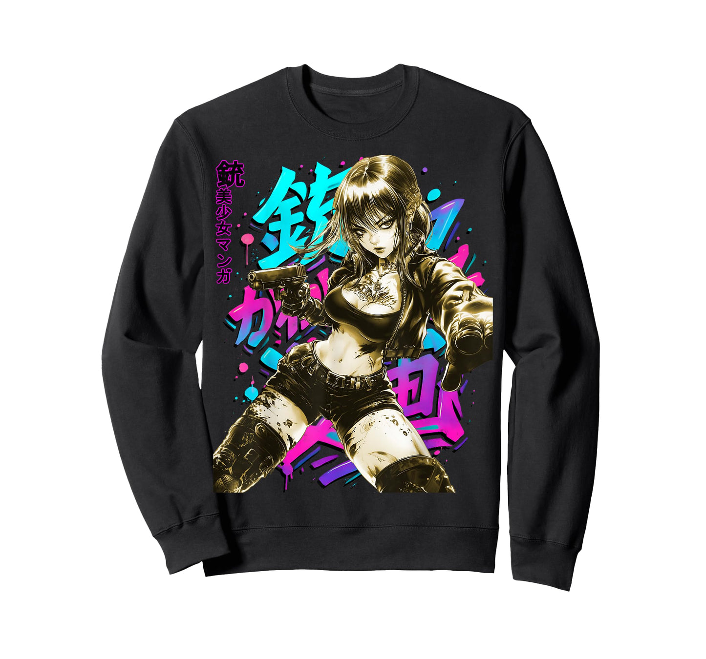 Anime Waifu Sketch Line Art Manga Graffiti Graphic T-Shirt