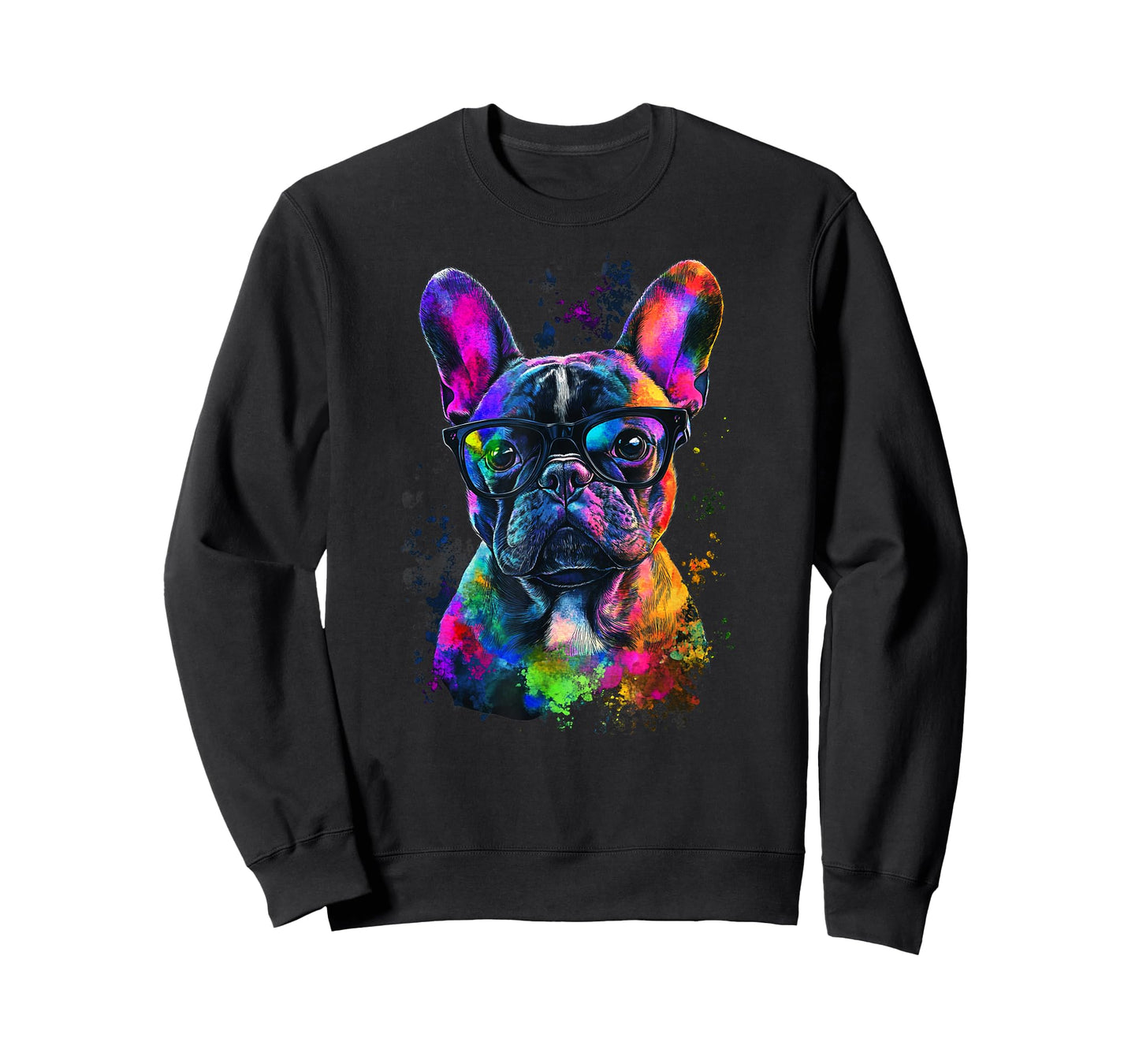 Colorful French bulldog Face Cute Puppy Dog Lover Men Women T-Shirt