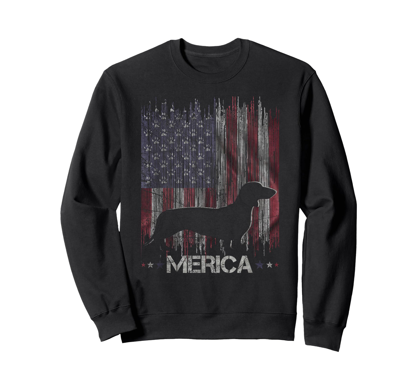 Vintage Dachshund Dog, Merica Weiner Dog USA Flag T-Shirt