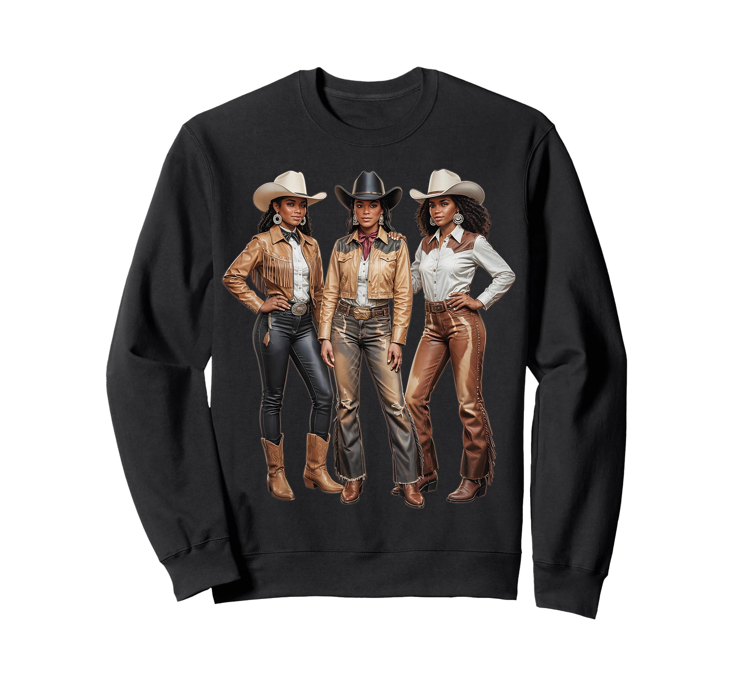Black African American Cowgirl Western Country Texas Rodeo T-Shirt