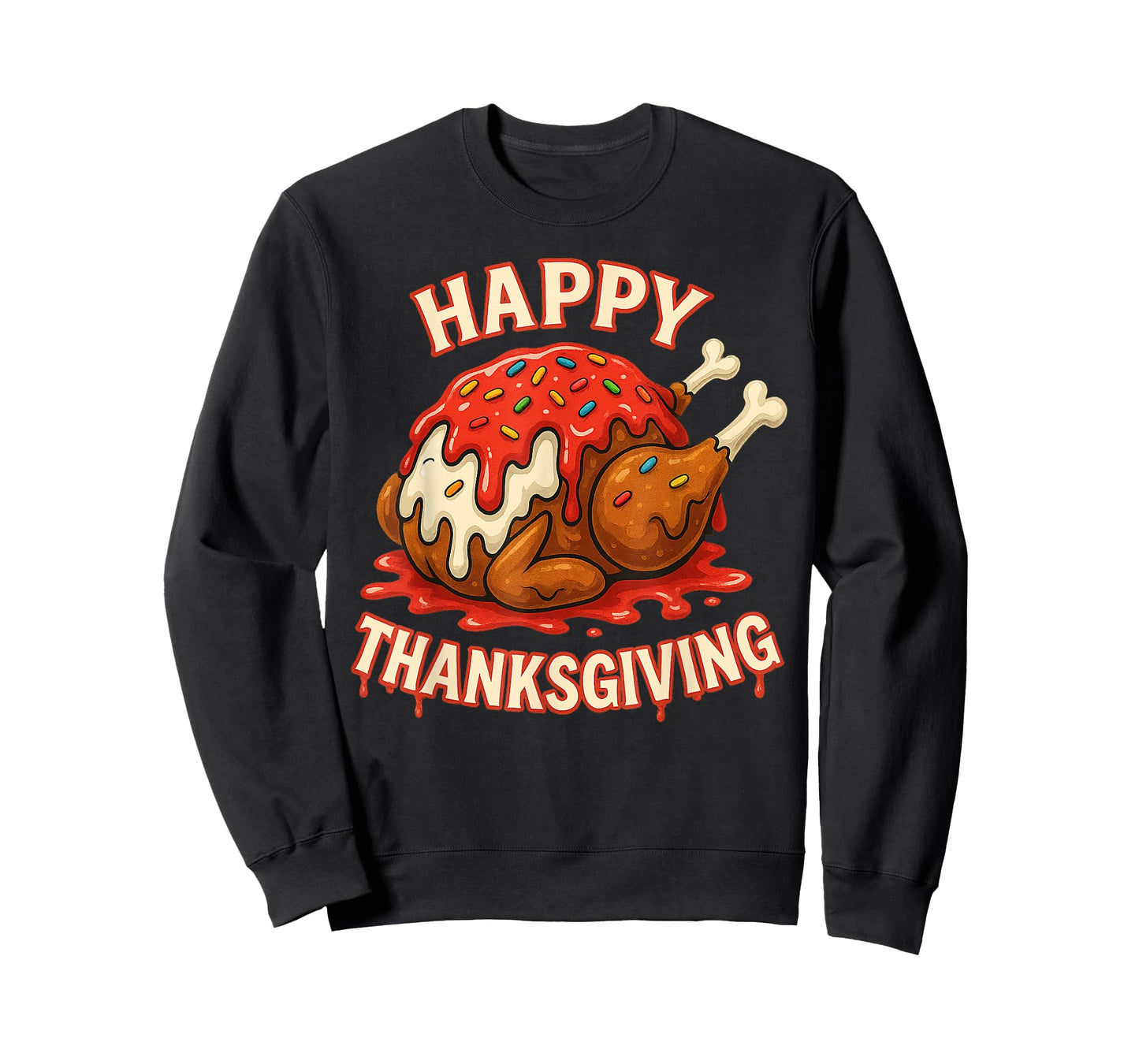 Happy Thanksiving Drip Ice Cream Look Cool T-Shirt