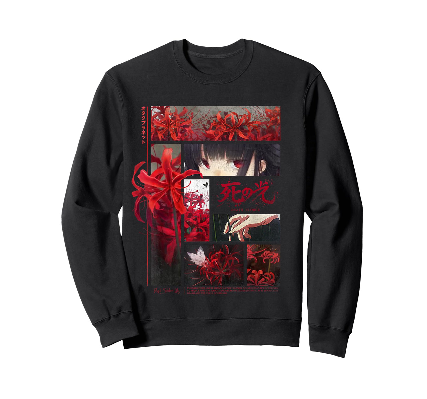 Japanese Spider Lilies Anime Flower in Soft Grunge Aesthetic T-Shirt