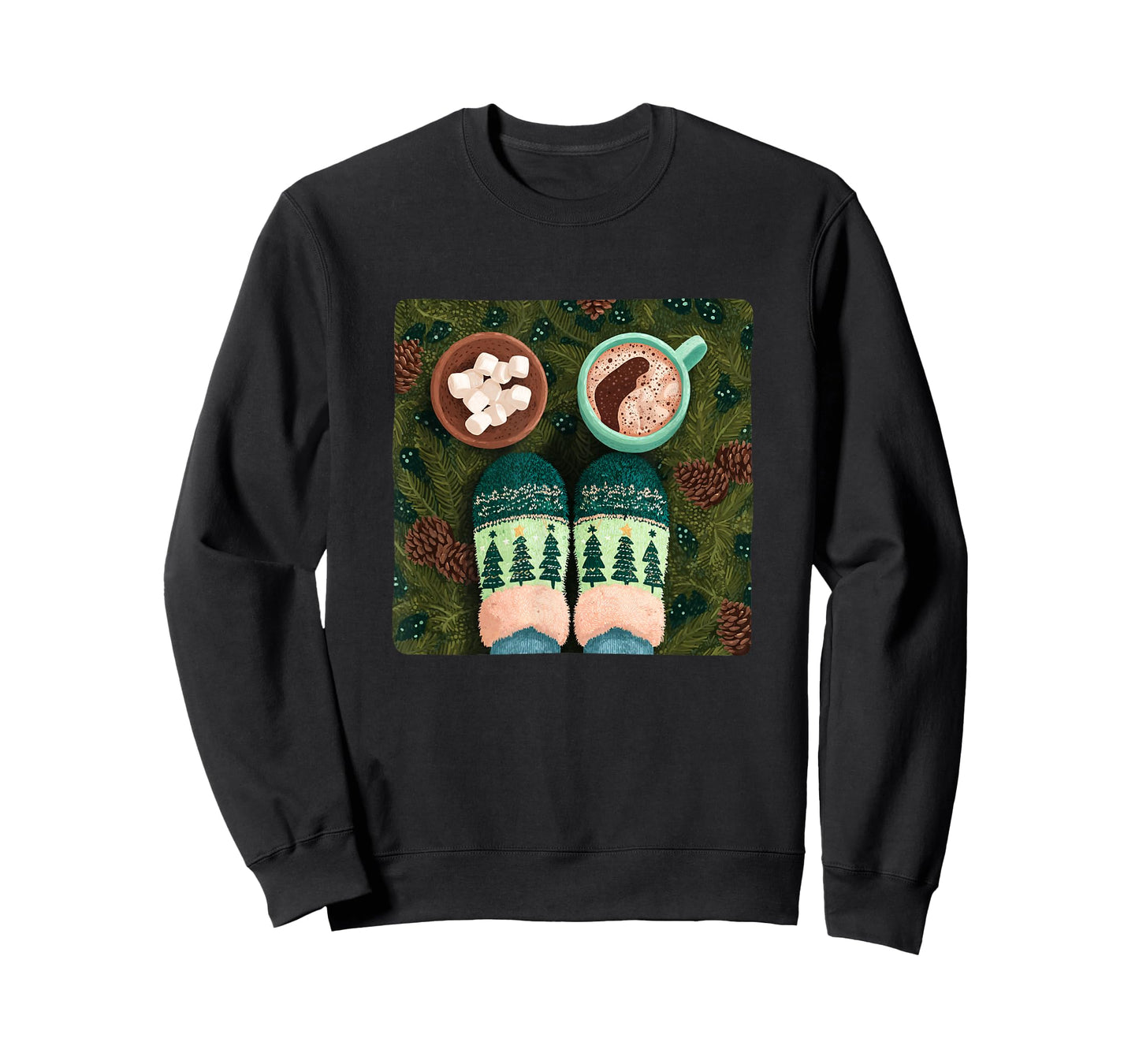 Festive Cozy Socks and Cacao Costume for Marshmallow Lovers T-Shirt