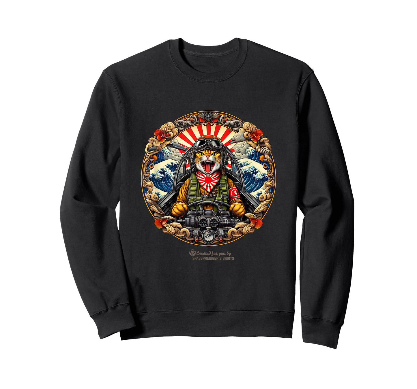 Japanese Kamikaze Pilot Fighting Cat T-Shirt