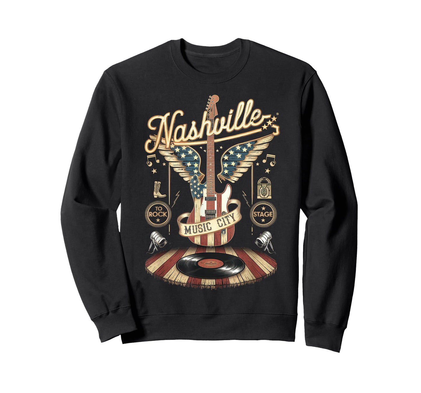 Nashville Music City Tshirt Women Men Tennessee Rock Country T-Shirt