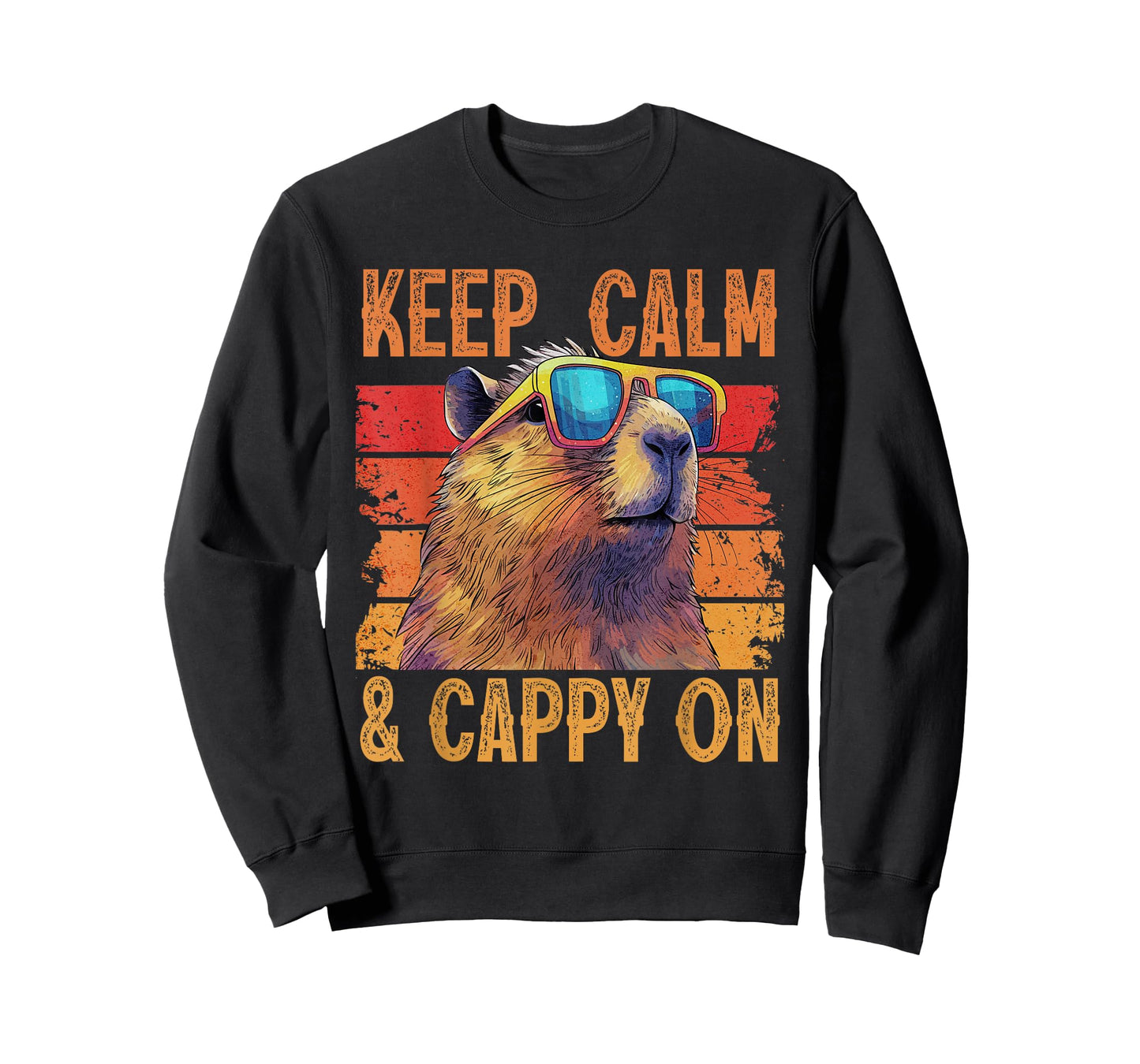 Keep Calm and Cappy On Funny Retro Vintage positive Capybara T-Shirt