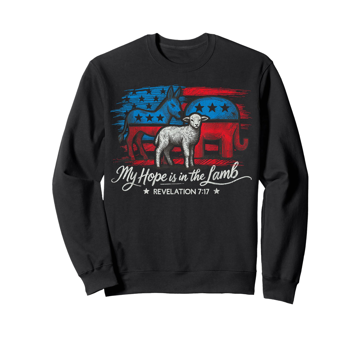 My Hope is in the Lamb Elephant Donkey USA Funny Scripture T-Shirt