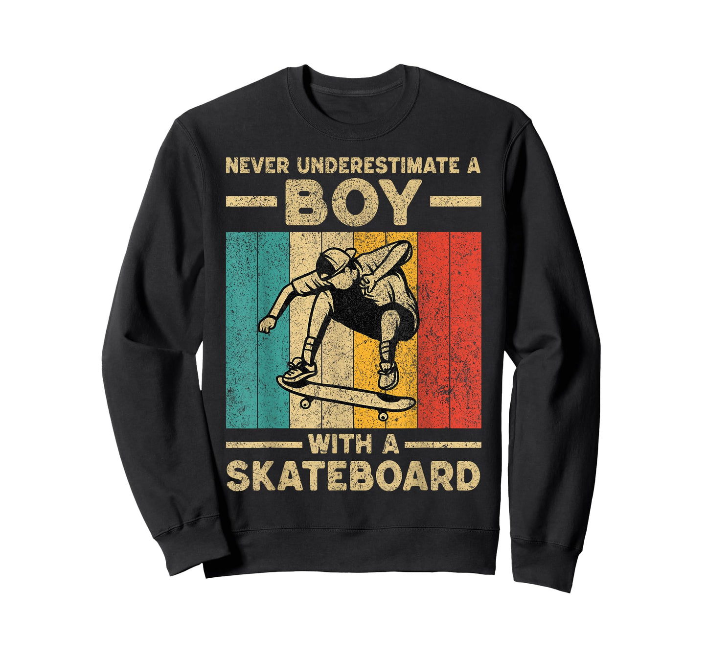 Never Underestimate A Boy With A Skateboard Skateboarding T-Shirt