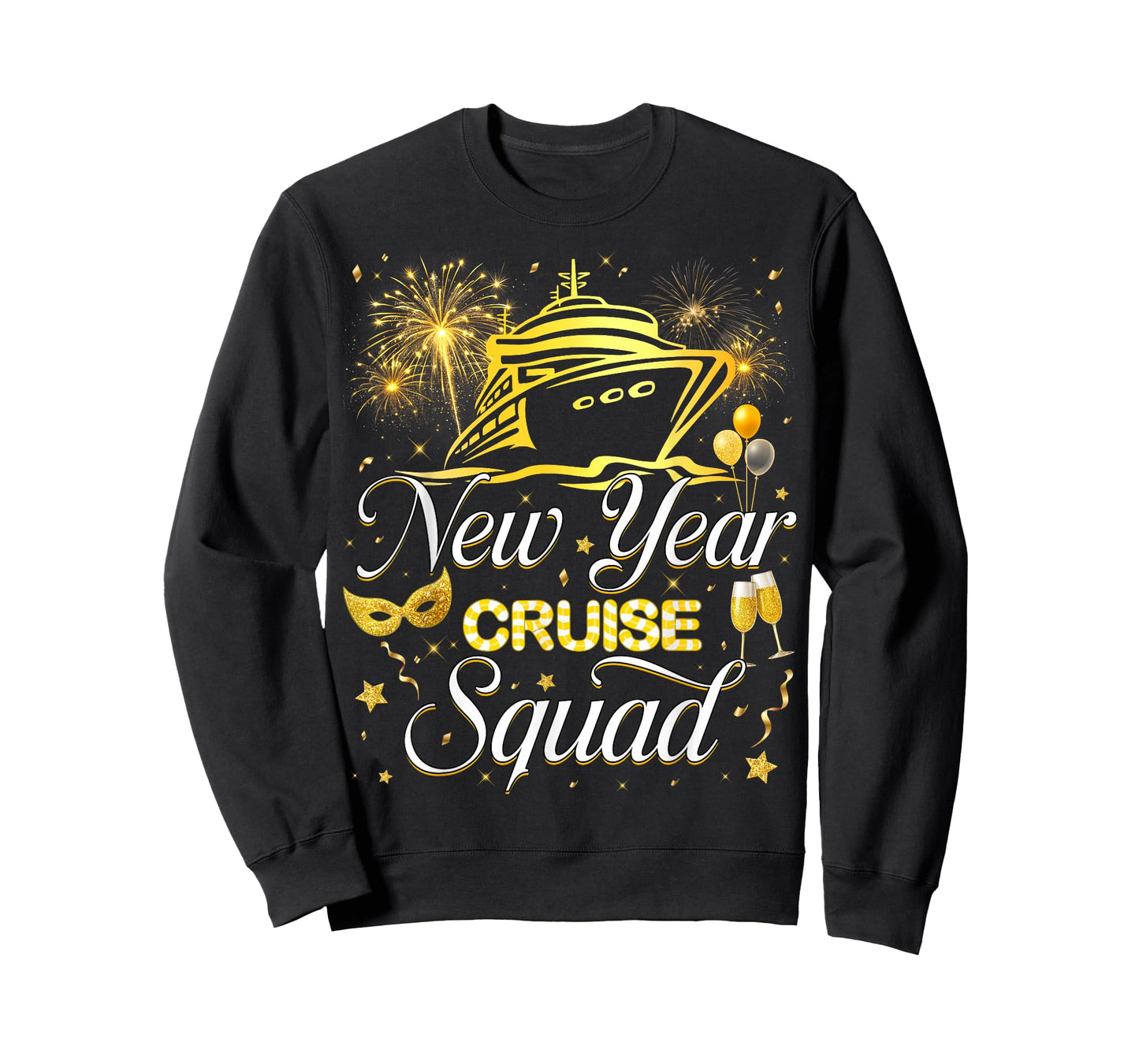New Year Crusie Squad Firework Family Matching Men Women Kid T-Shirt