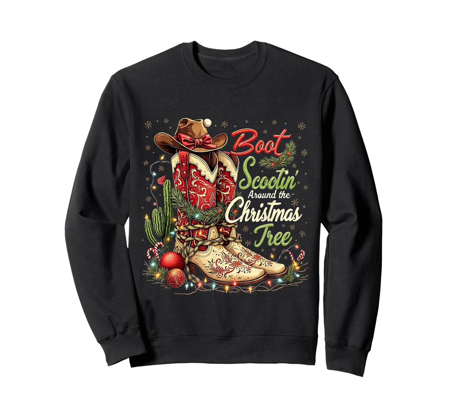 Cowgirl Howdy Christmas Y'all Xmas Wild West Coquette T-Shirt