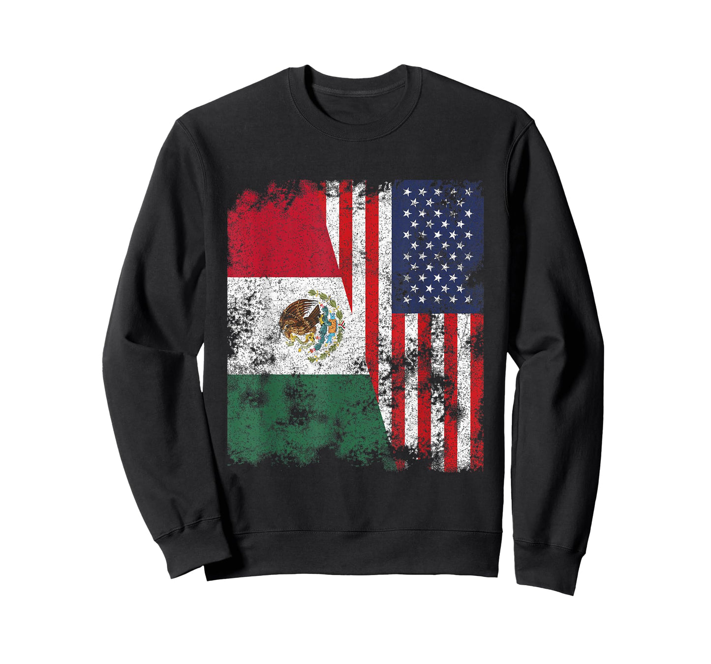 Mexico USA Flag Distressed - Half American T-Shirt