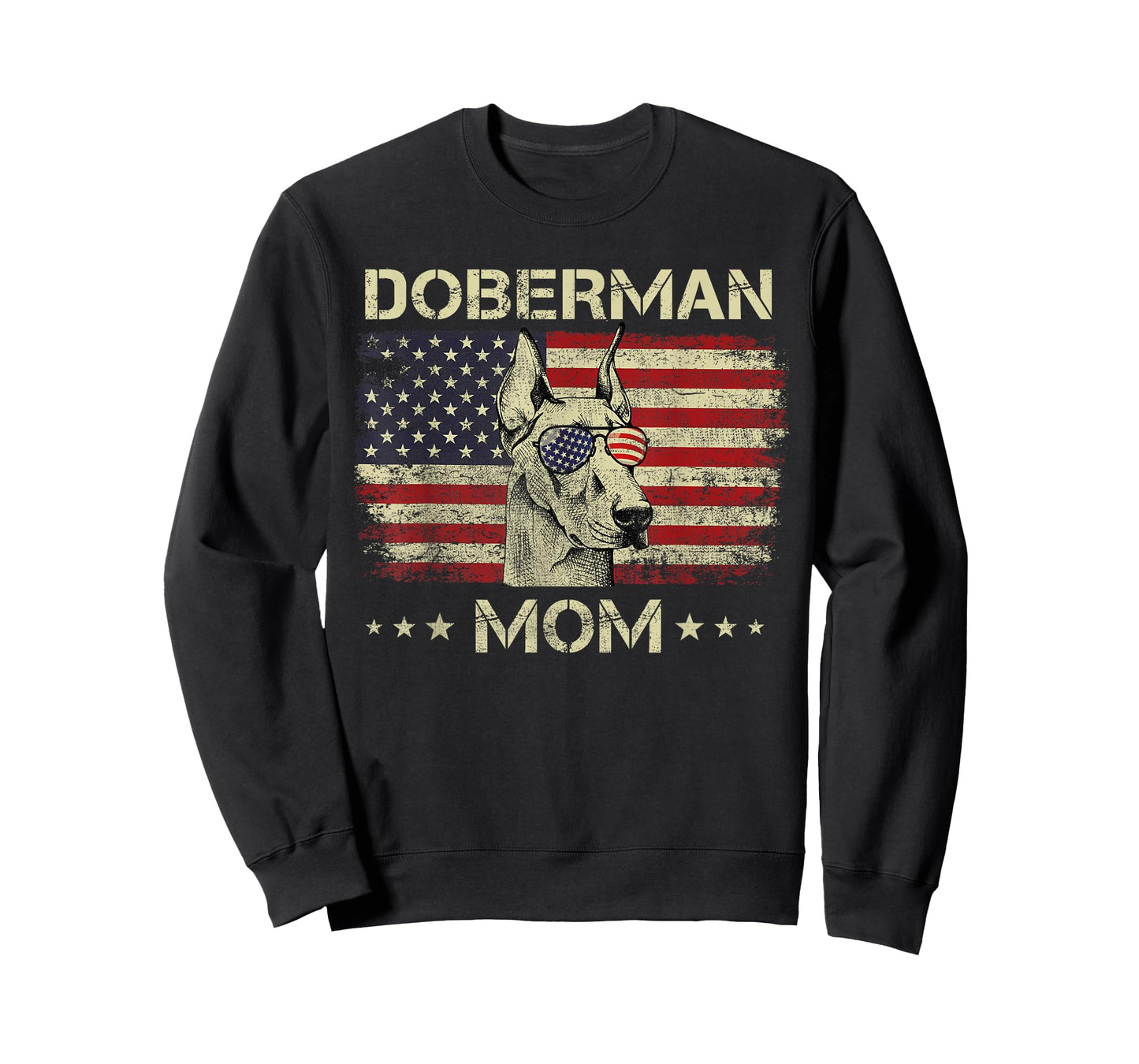 Doberman Mom Dog Lovers American Flag 4th Of July T-Shirt