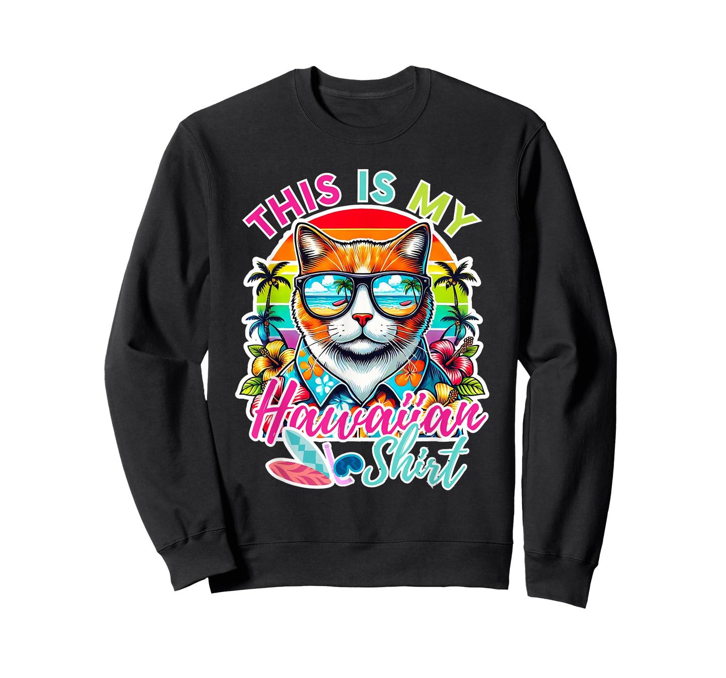 This Is My Hawaiian Shirt Funny Cat Party Oahu Hawaii T-Shirt for Men Women Girls Kids