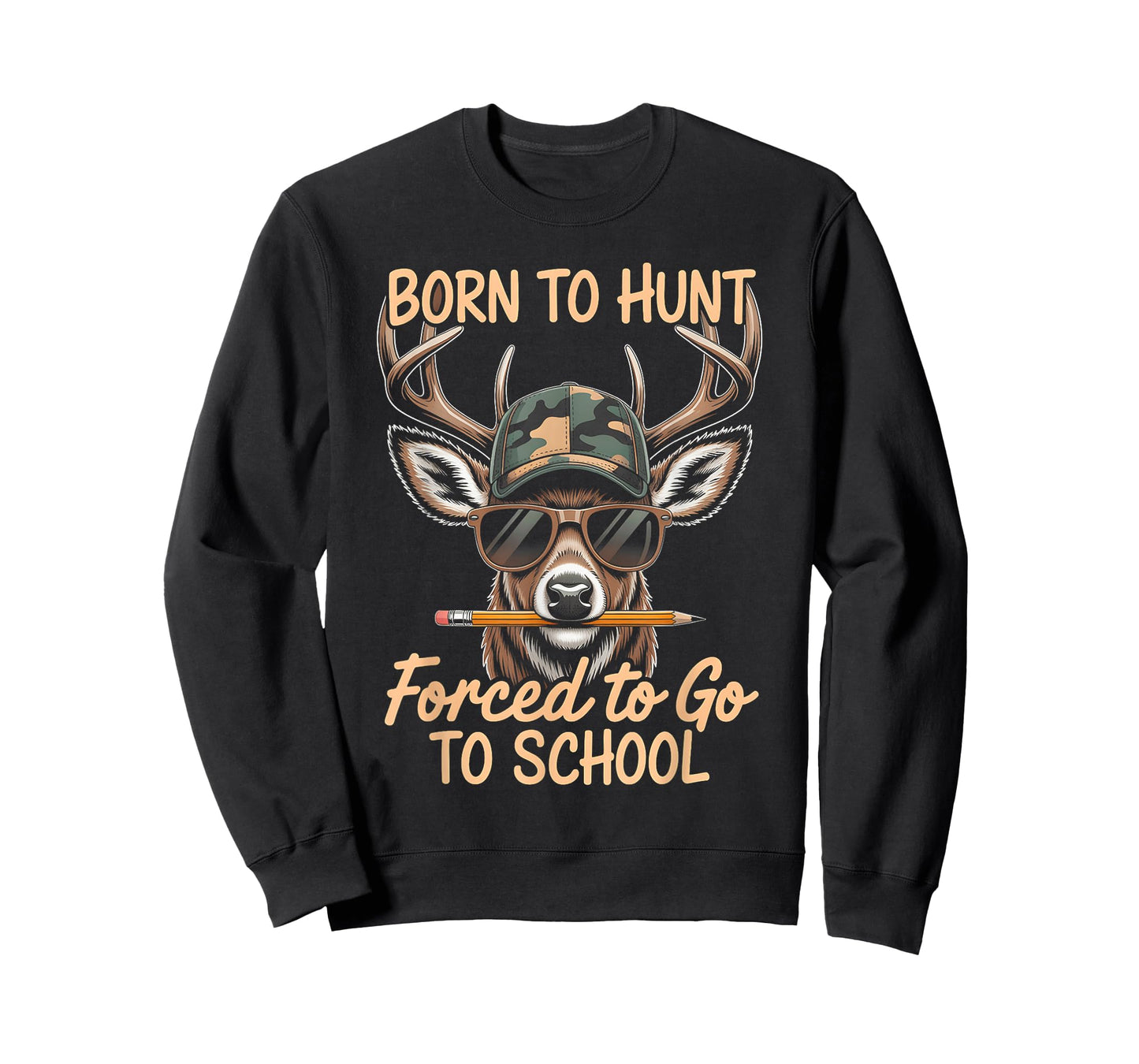 Forced to Go to School Deer Hunting Boy Camo T-Shirt