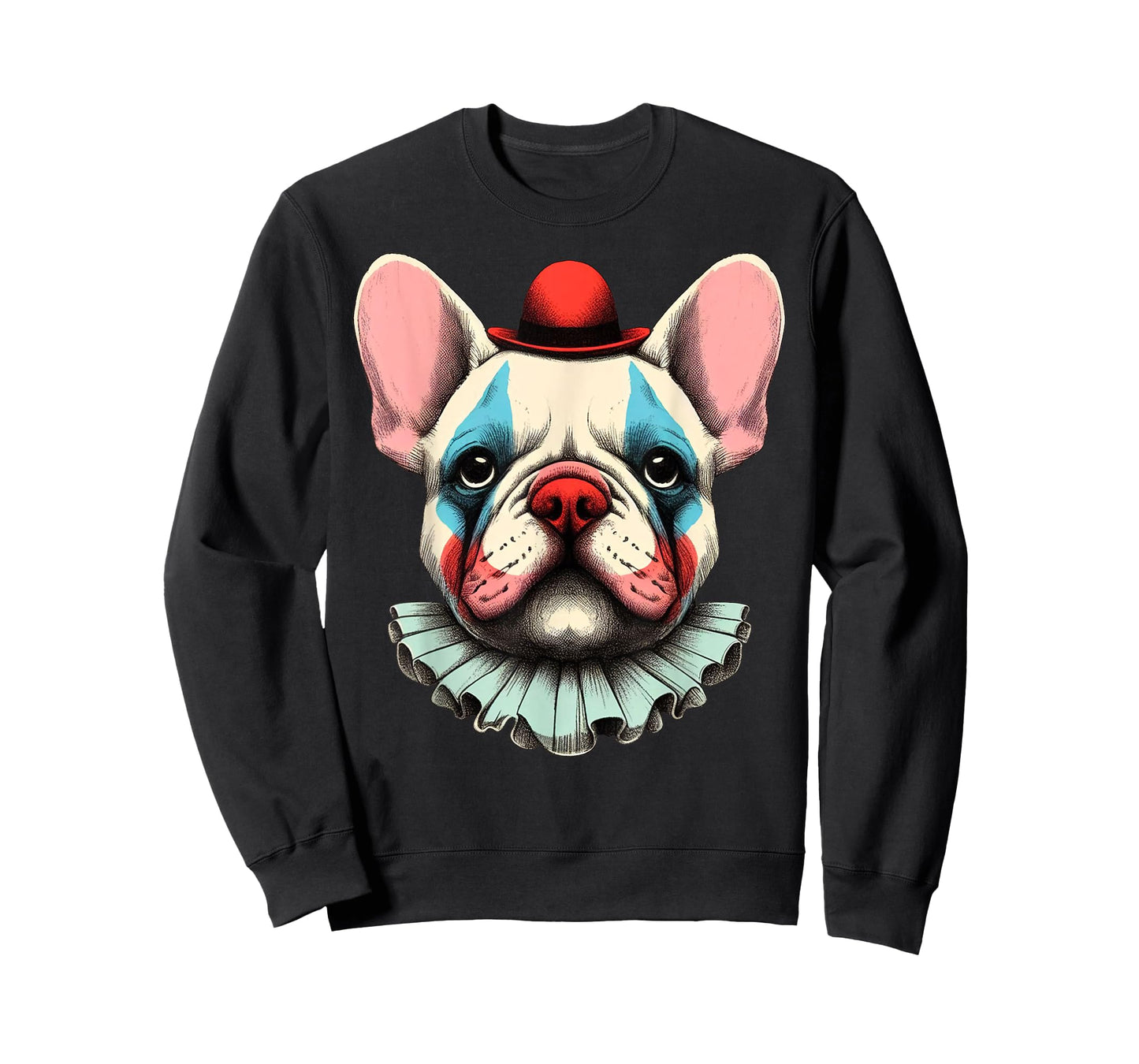 Cute Spooky French Bulldog Clown Halloween Funny Frenchie Men Women Kids T-Shirt