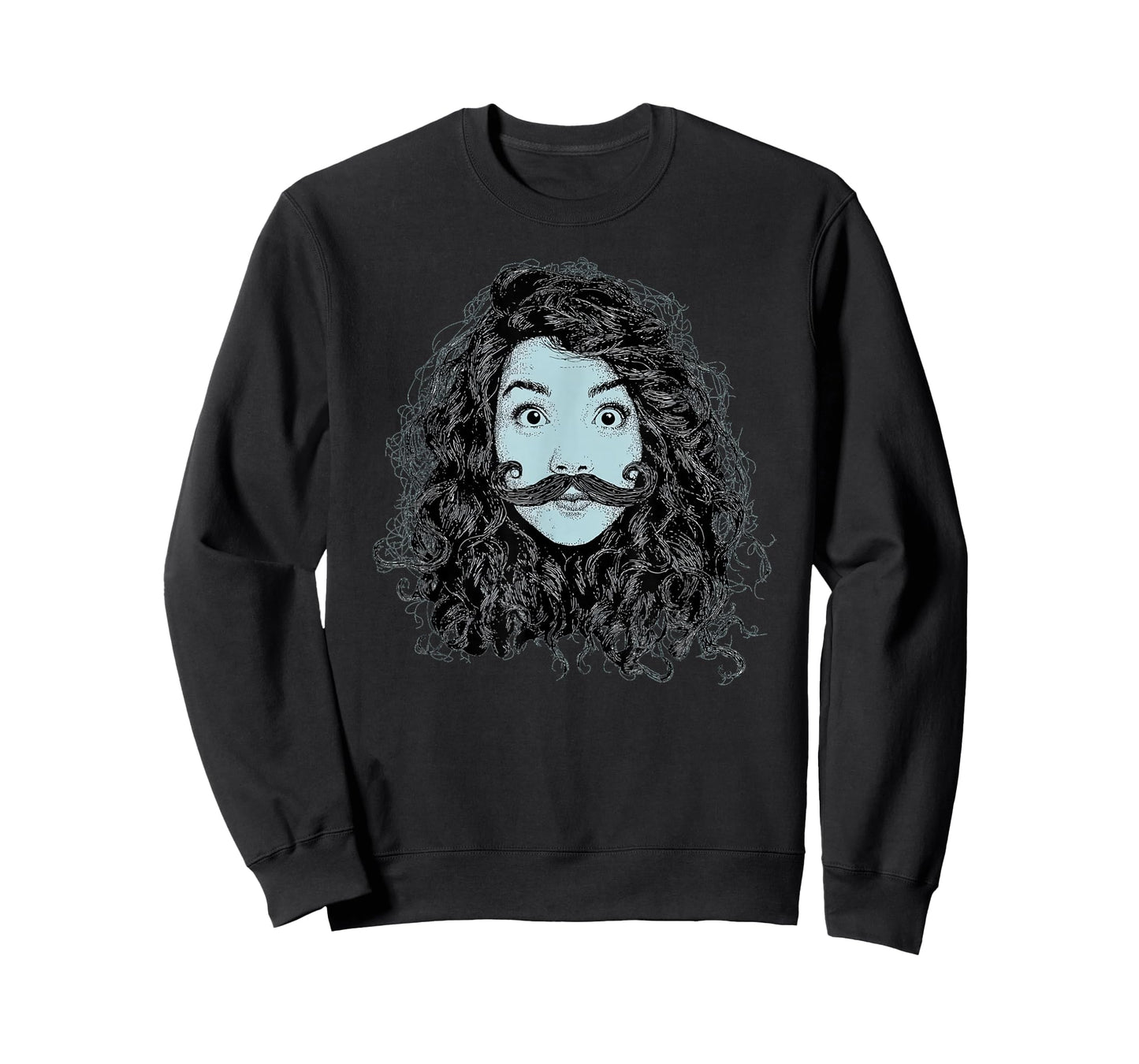 Amazing Girl Face for Mustache Beard Lovers T-Shirt