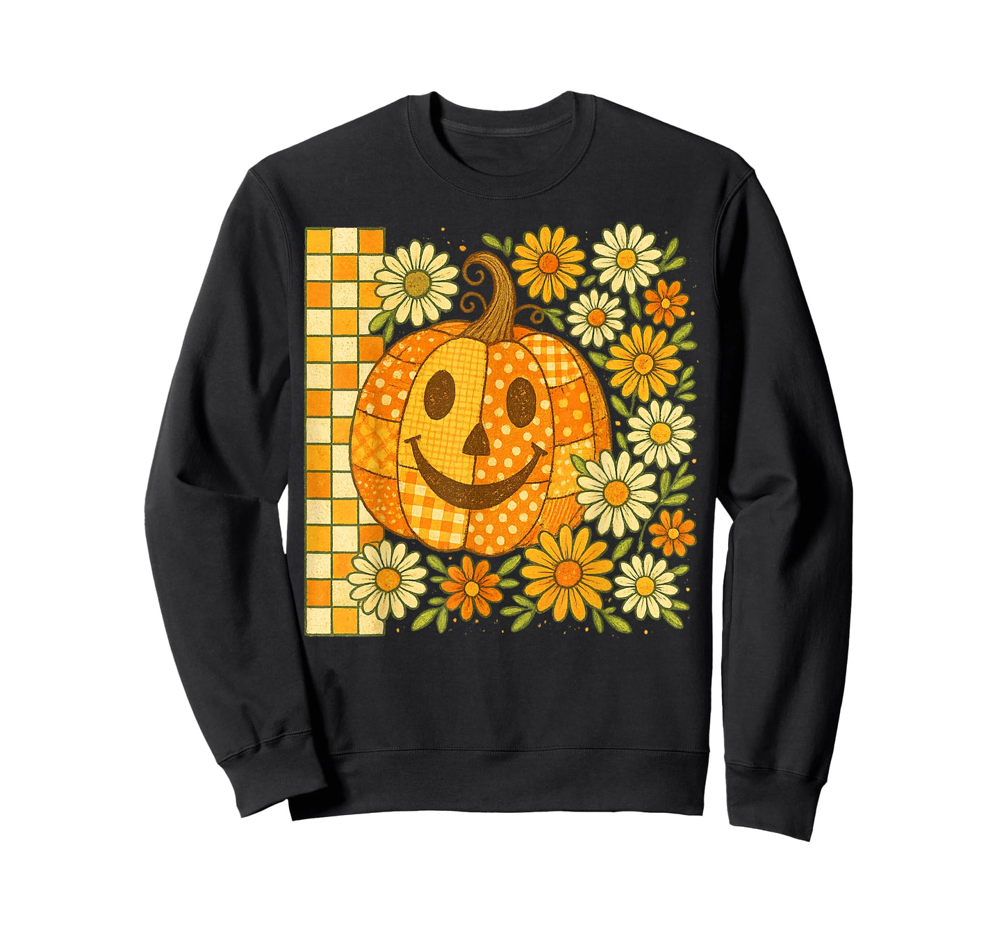 Funny Pumpkin Floral Fall Vibes Funny Thanksgiving T-Shirt
