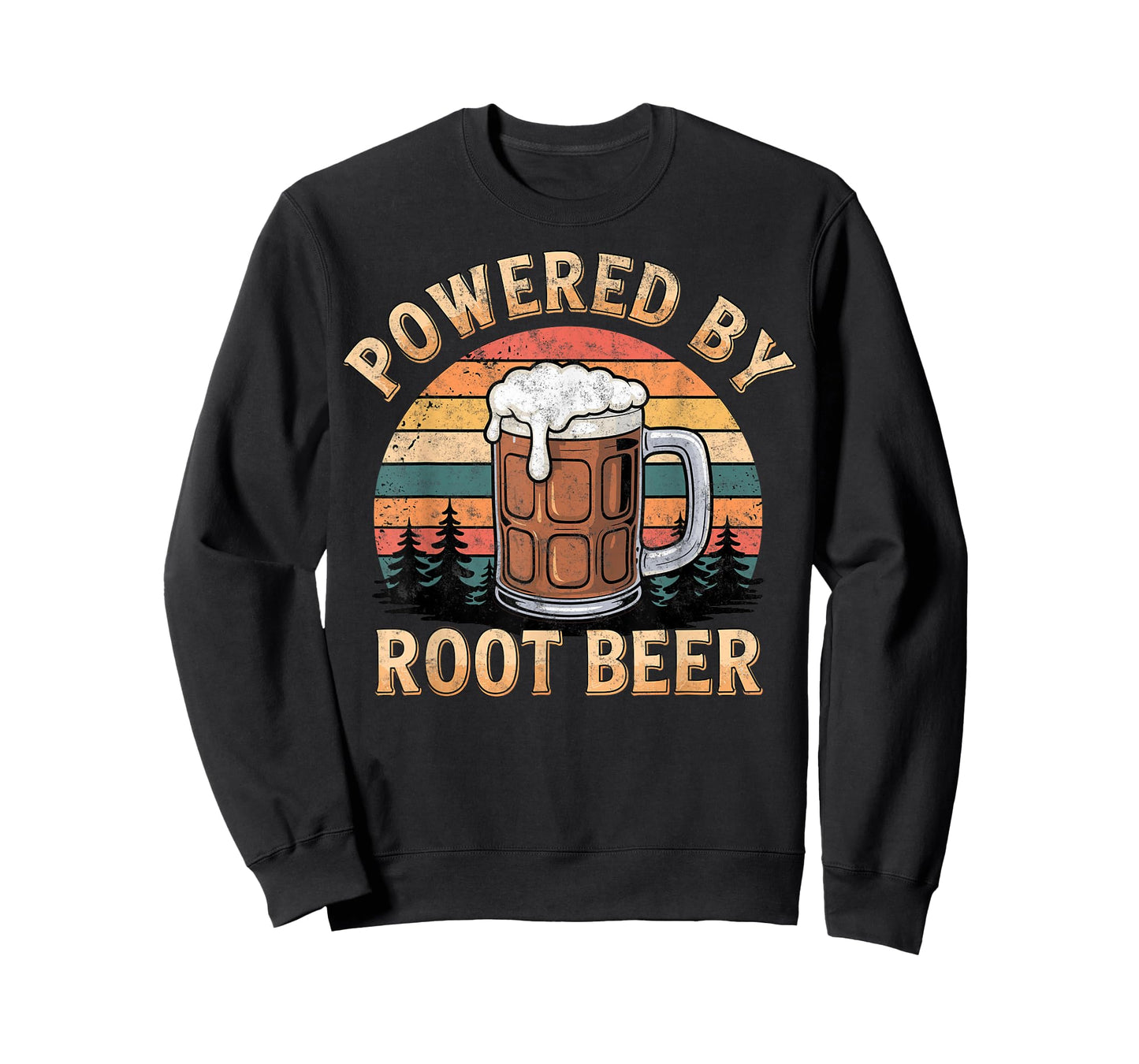 Powered by Root Beer Lover Retro Tee Drinking Party Joke T-Shirt