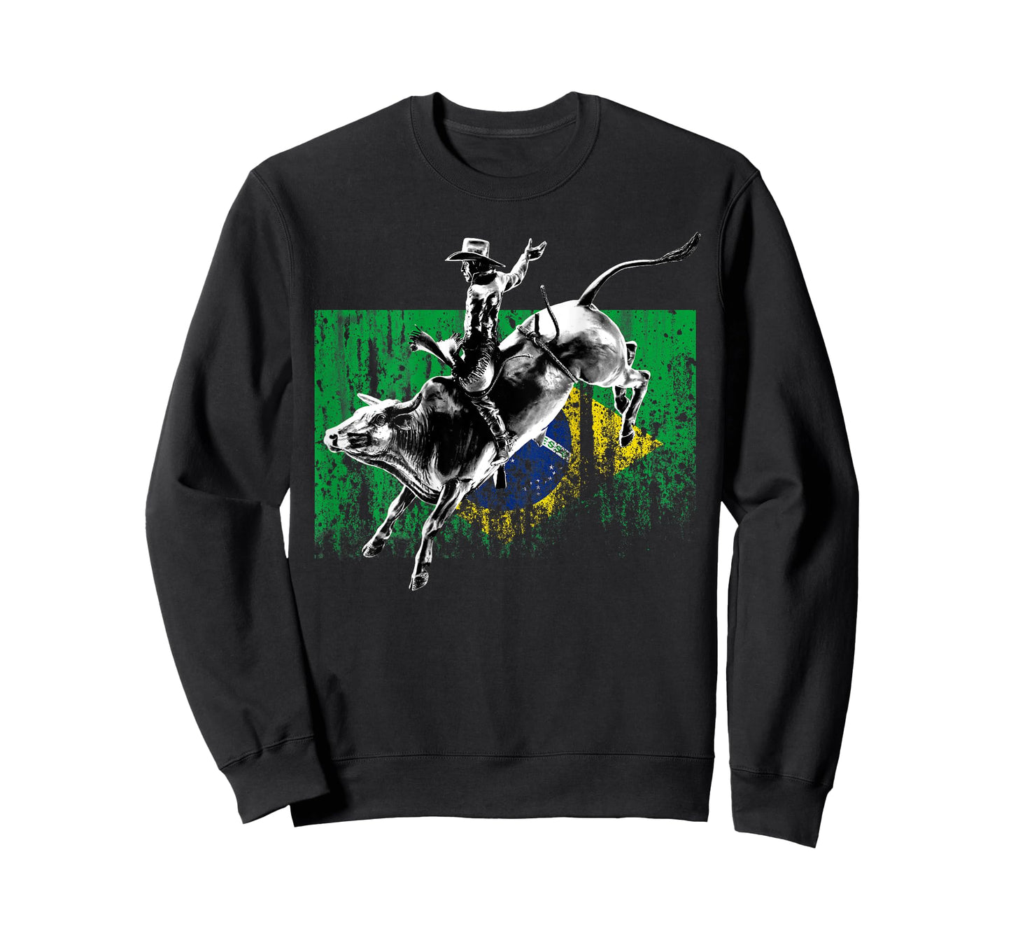 Rodeo Bull Rider Patriotic Flag of Brazil Cowboys T-Shirt