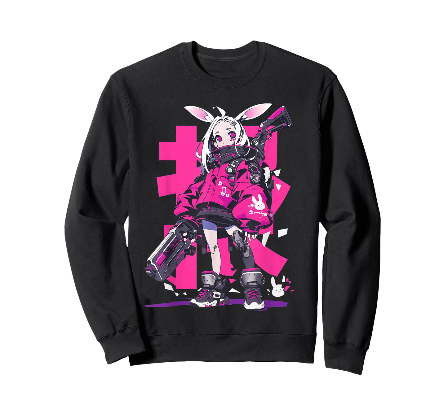 Anime Manga Cyberpunk Aesthetic Techwear Harajuku Bunny Girl T-Shirt