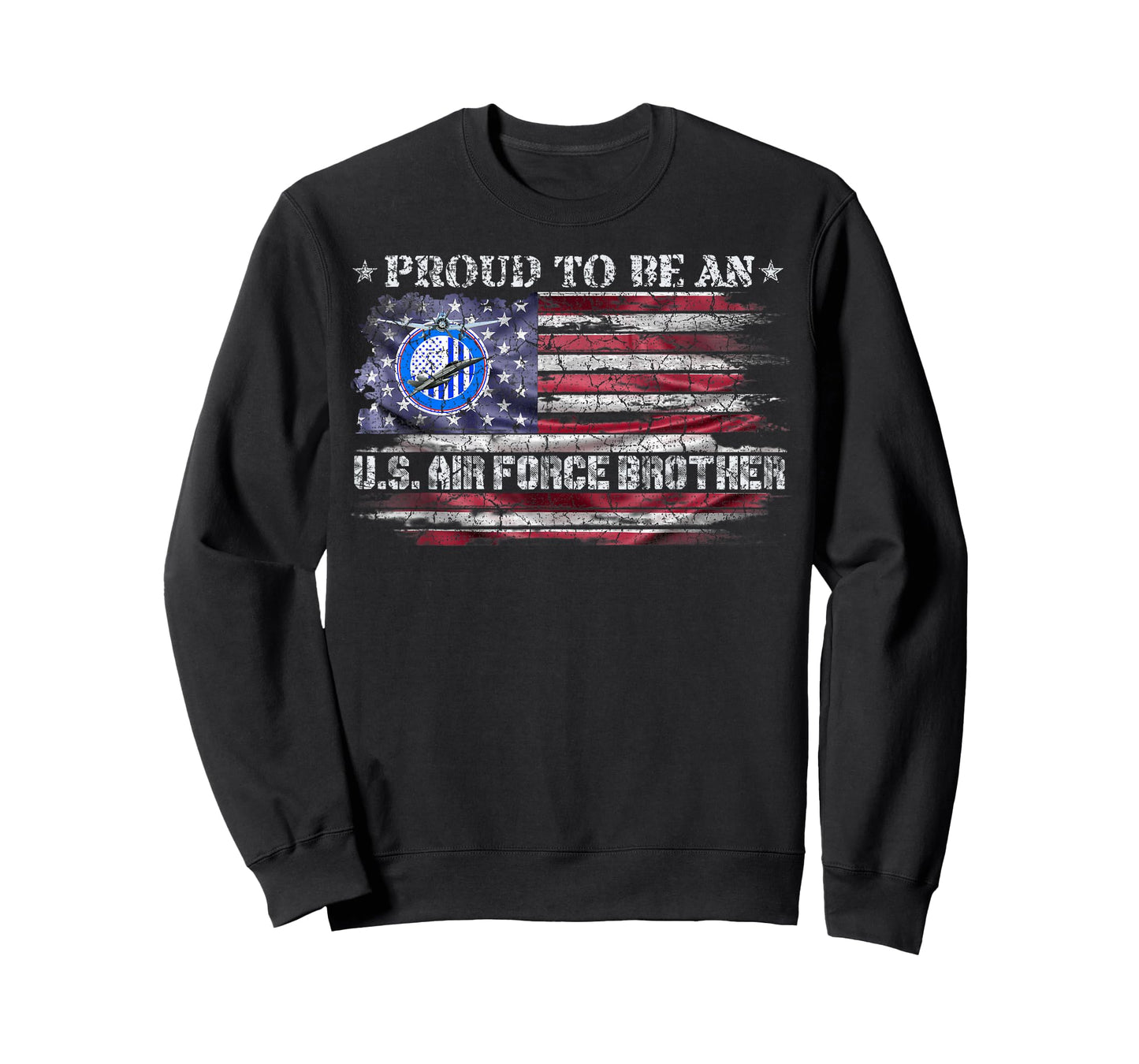 Vintage USA American Flag Proud To Be An Air Force Brother T-Shirt