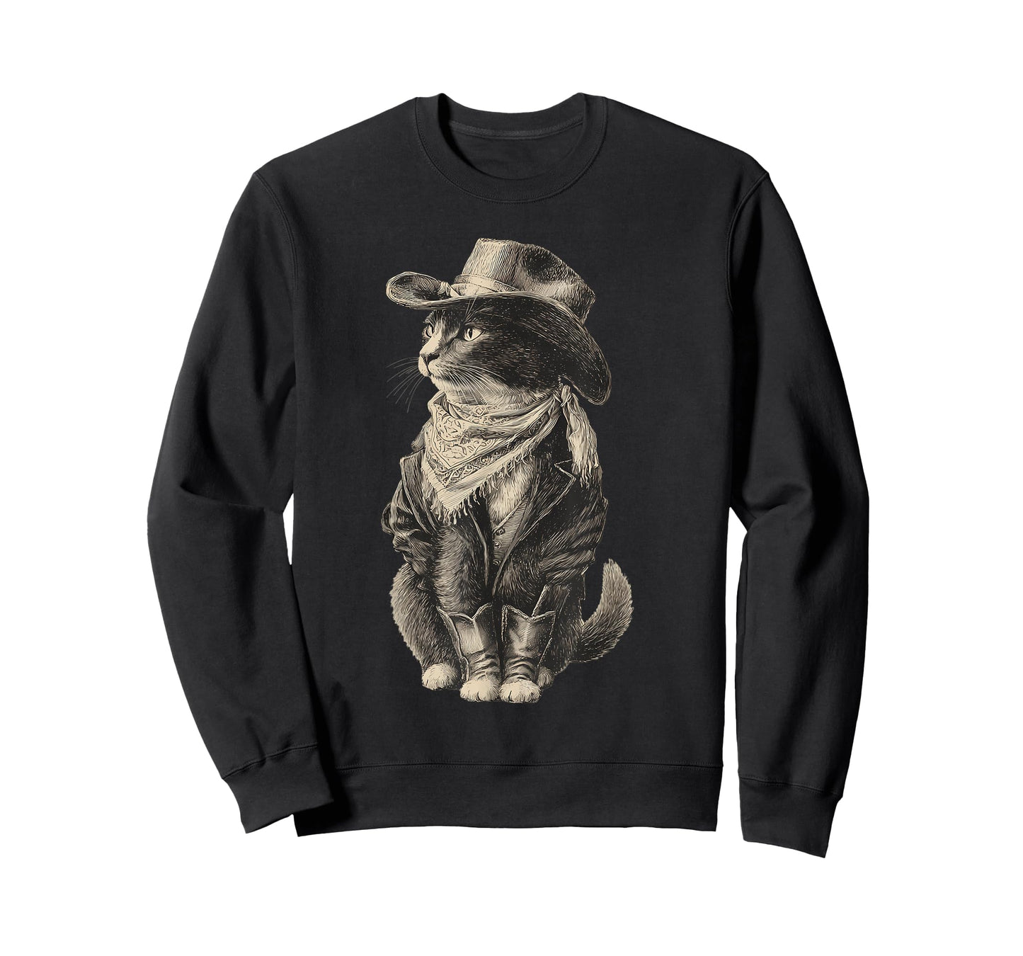 Country Western Vintage Cowgirl Funny Cowboy Cat T-Shirt
