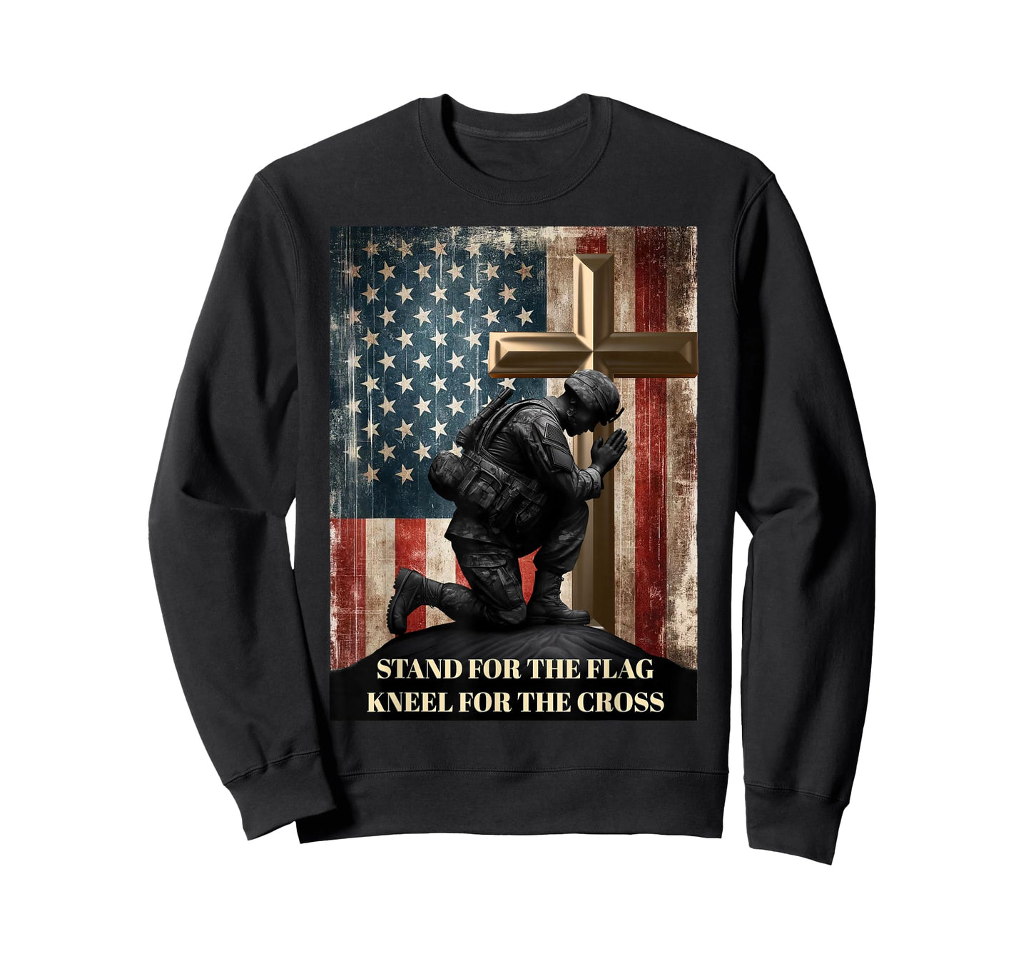 I Stand for The Flag and Kneel for The Cross US Flag USA T-Shirt