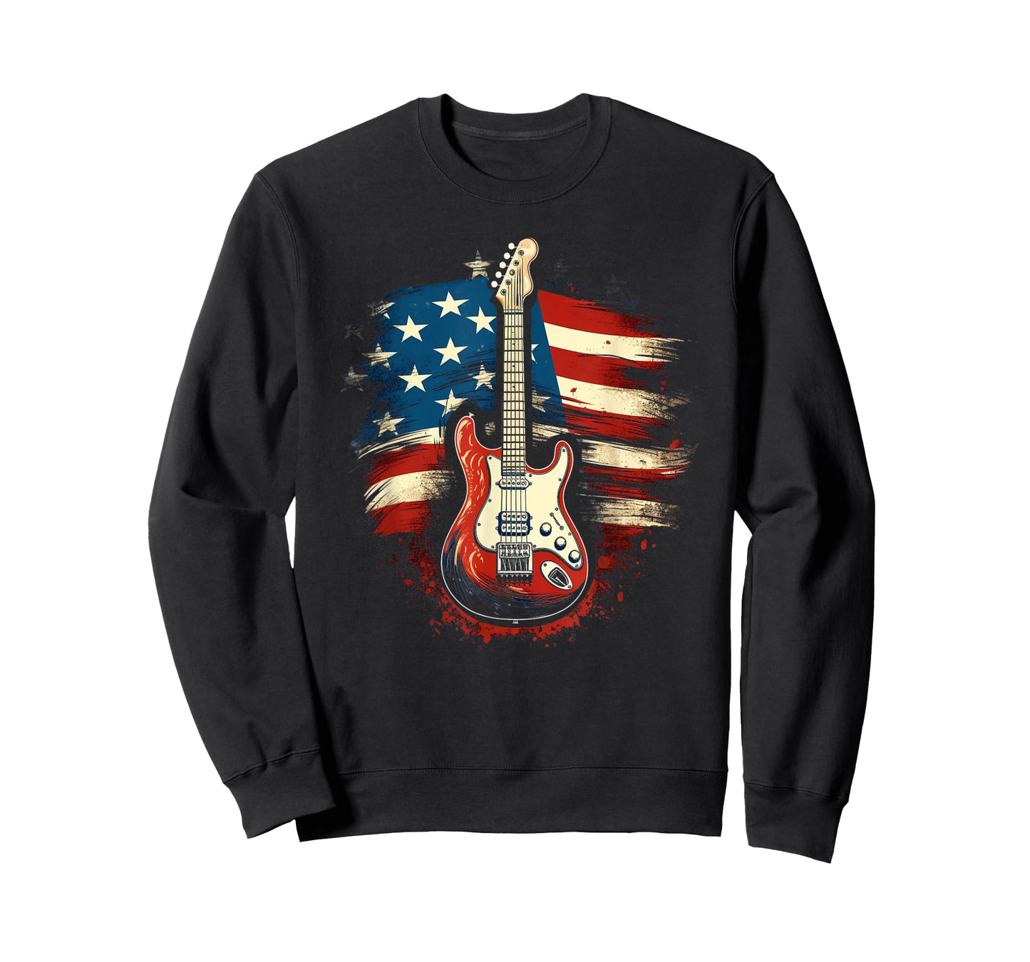 Guitar American Flag USA - Country Music 4th of July Gifts Women Kids Men T-Shirt