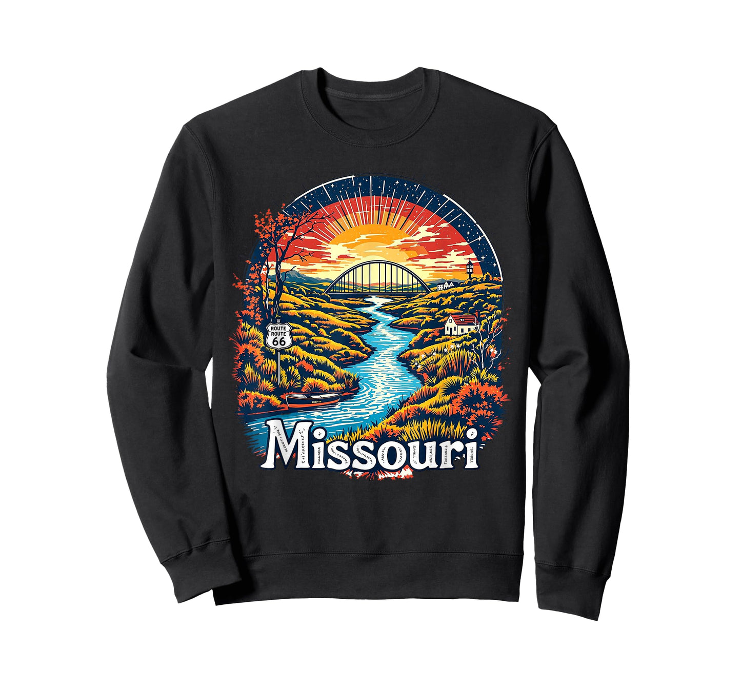 Retro Missouri Home State MO Nature Sunset Vintage T-Shirt
