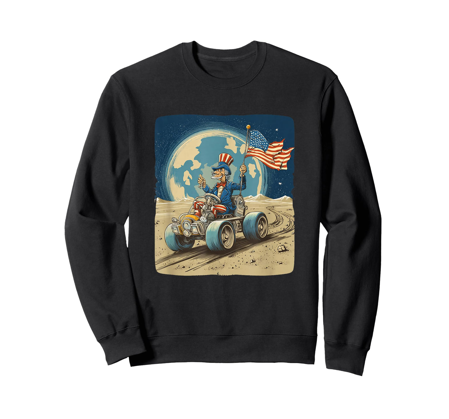 Patriotic Space Costume with Moon Vehicle and US Colors T-Shirt