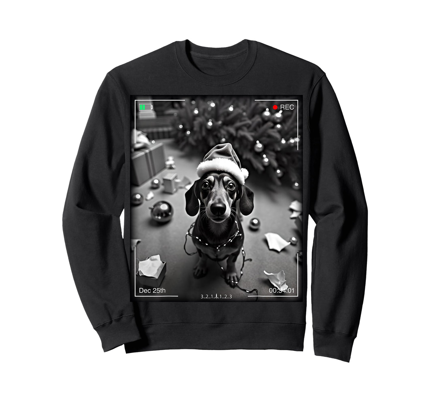 Christmas Dachshund Caught On Camera T-Shirt