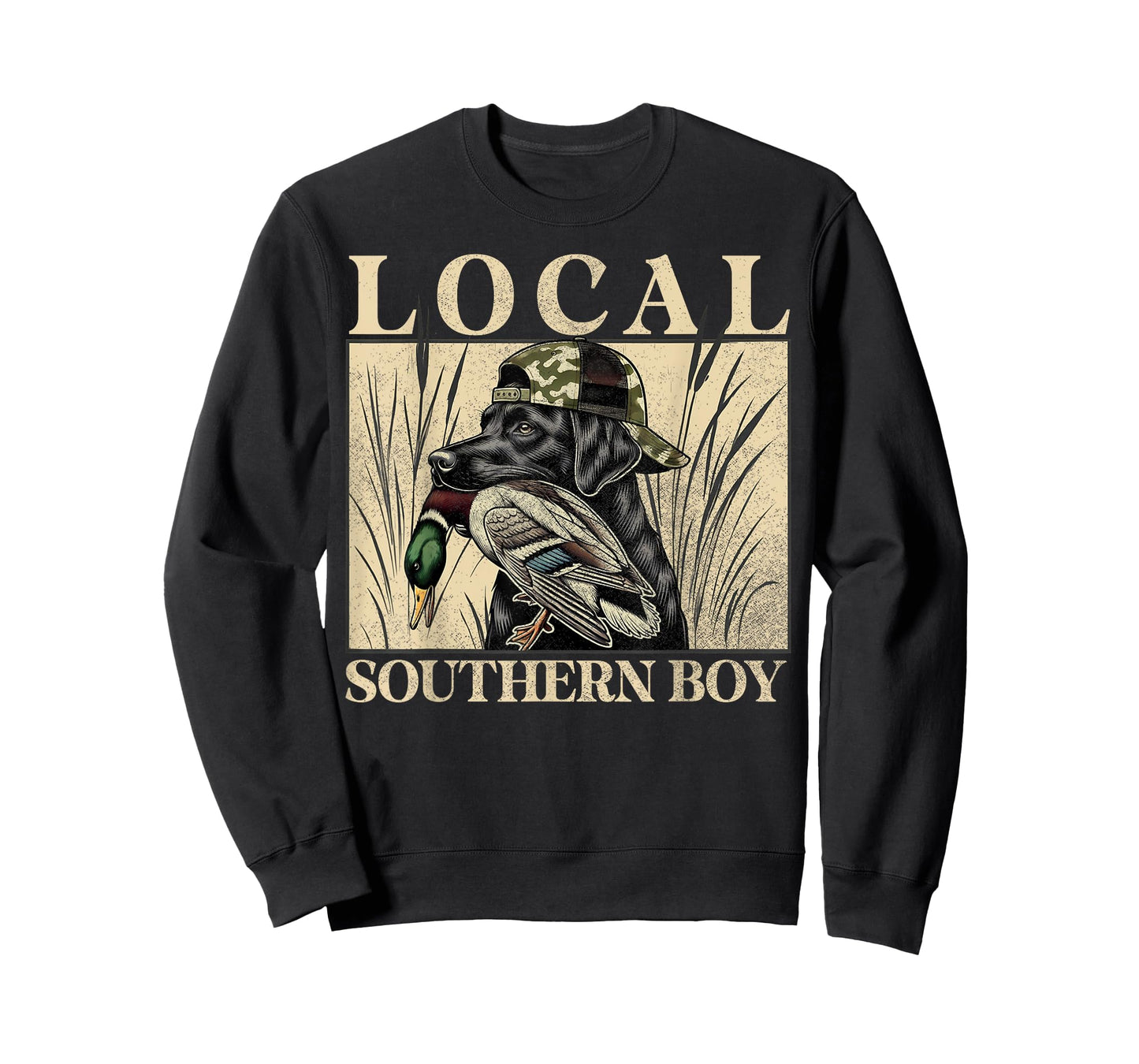 Local Southern Boy Duck Hunting Black Lab Outdoor Vintage T-Shirt