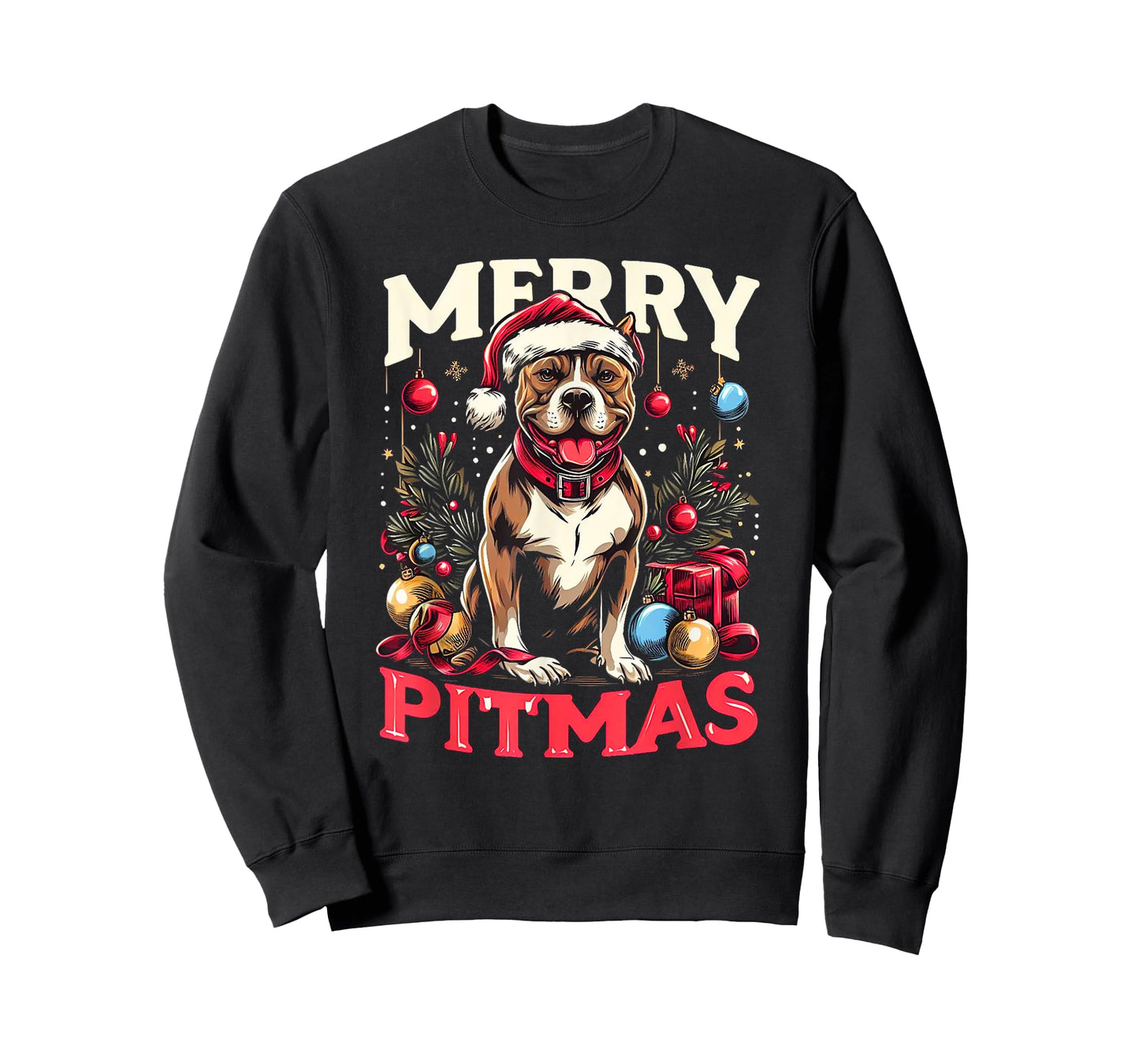 Merry Pitmas Pitbull Funny Christmas Sweater T-Shirt