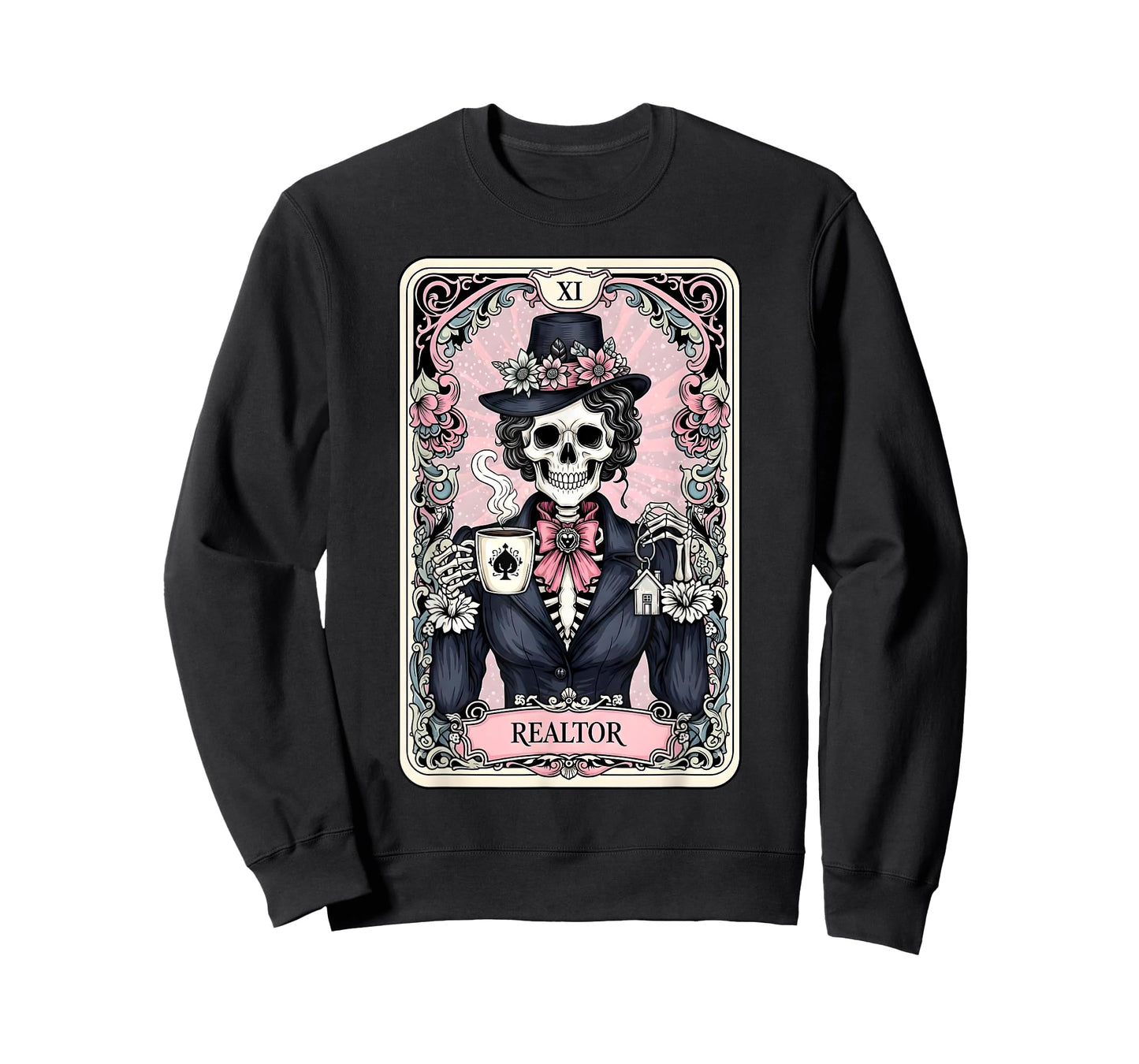 Realtor Skeleton Tarot Card Witch Vibes Astrology Realtor T-Shirt