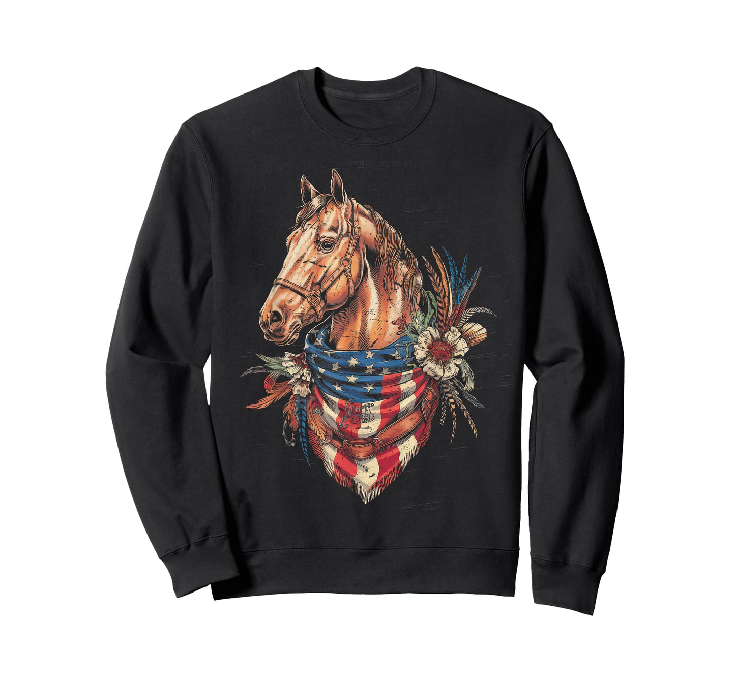American Flag Horse Riding Tshirt Women Country Patriot USA T-Shirt