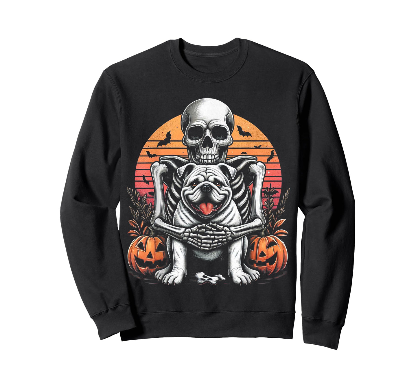 English Bulldog Skeleton Pumpkin Thanksgiving T-Shirt
