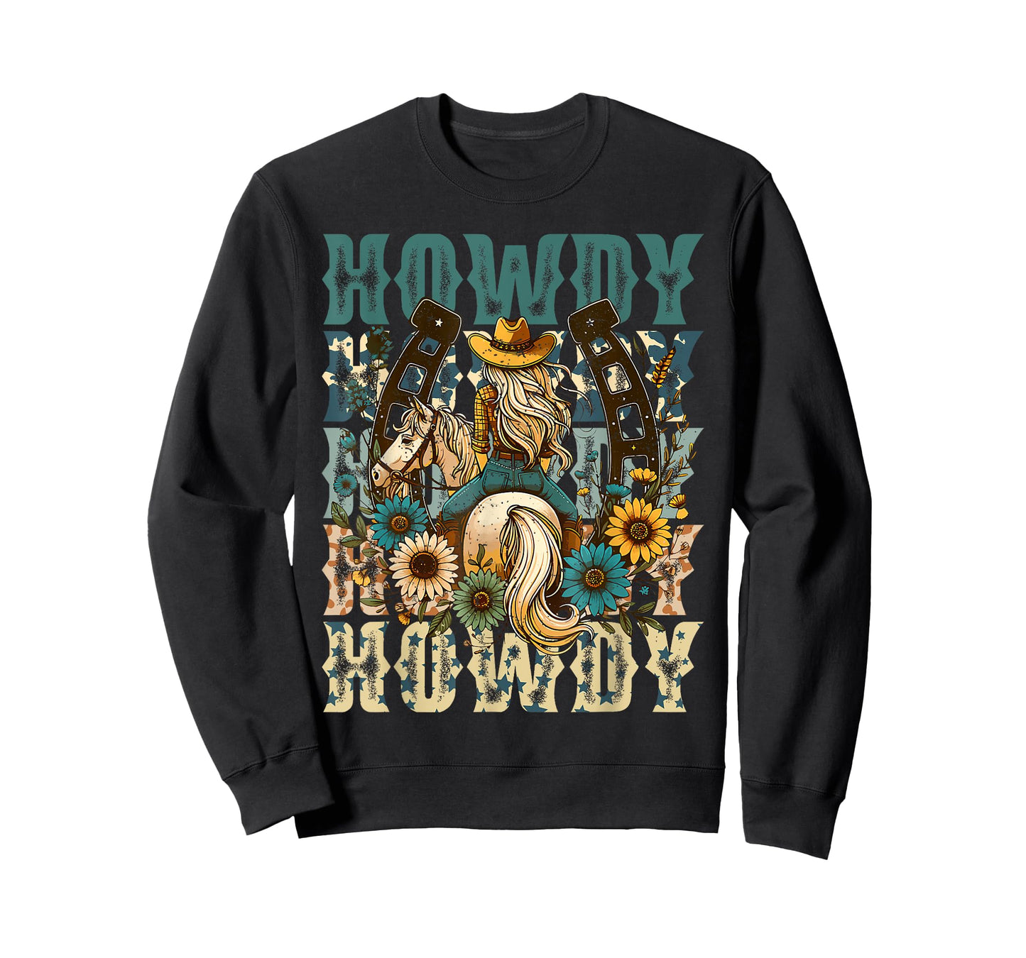 Retro Cowgirl Women Girls Howdy Western Southern T-Shirt