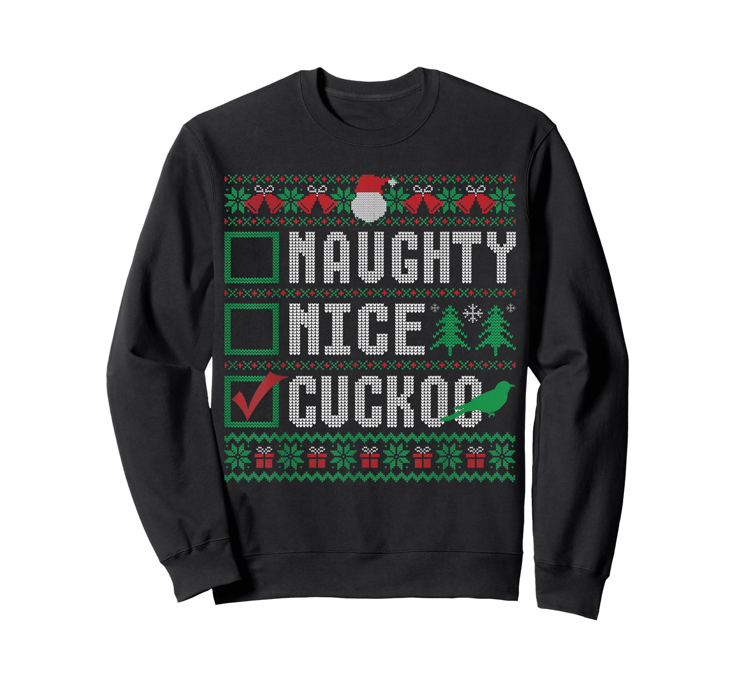 Naughty Nice Cuckoo Birds Animal Lovers Christmas List T-Shirt