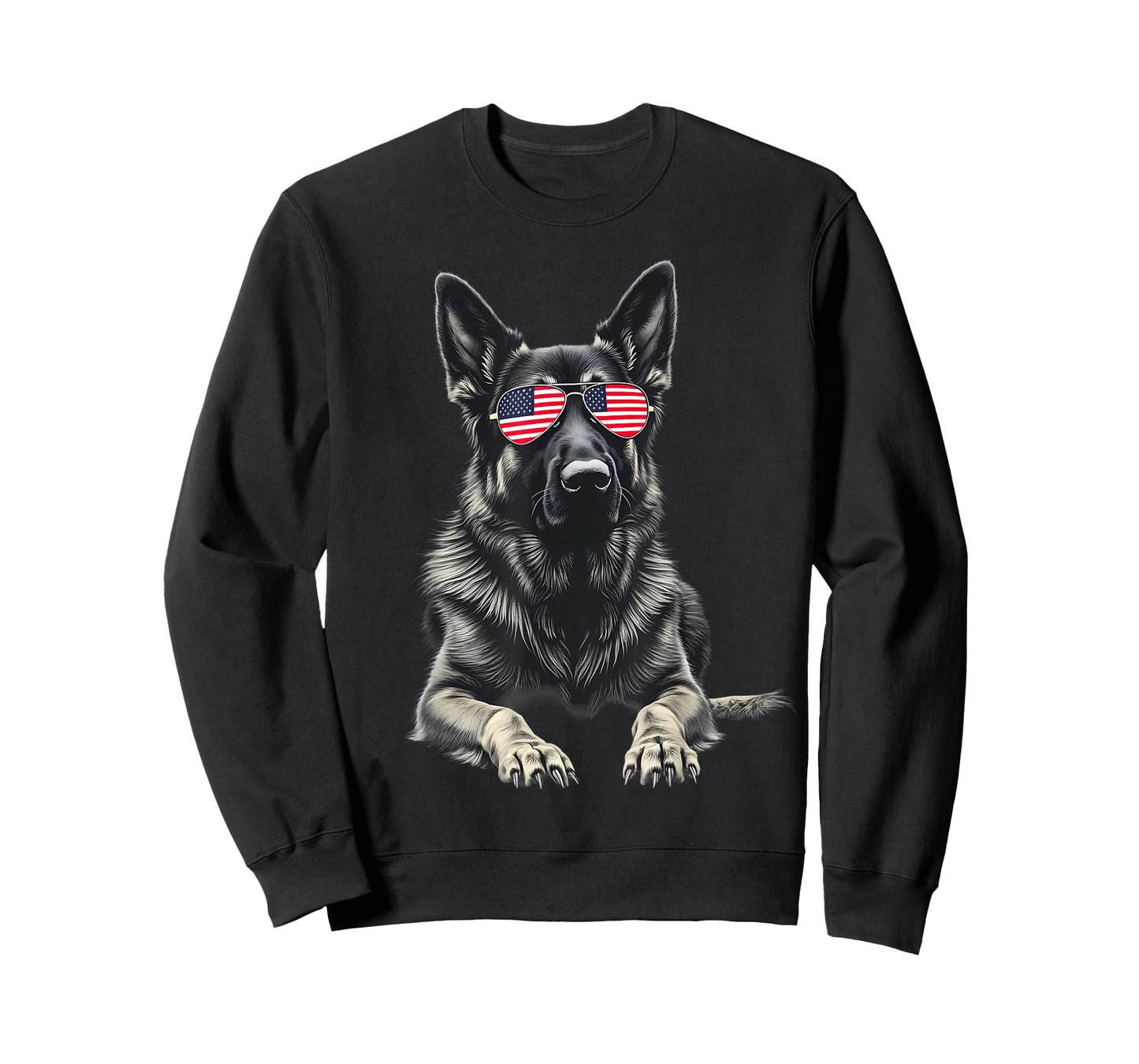German Shepherd USA Flag Sunglasses Patriotic 4th of july T-Shirt