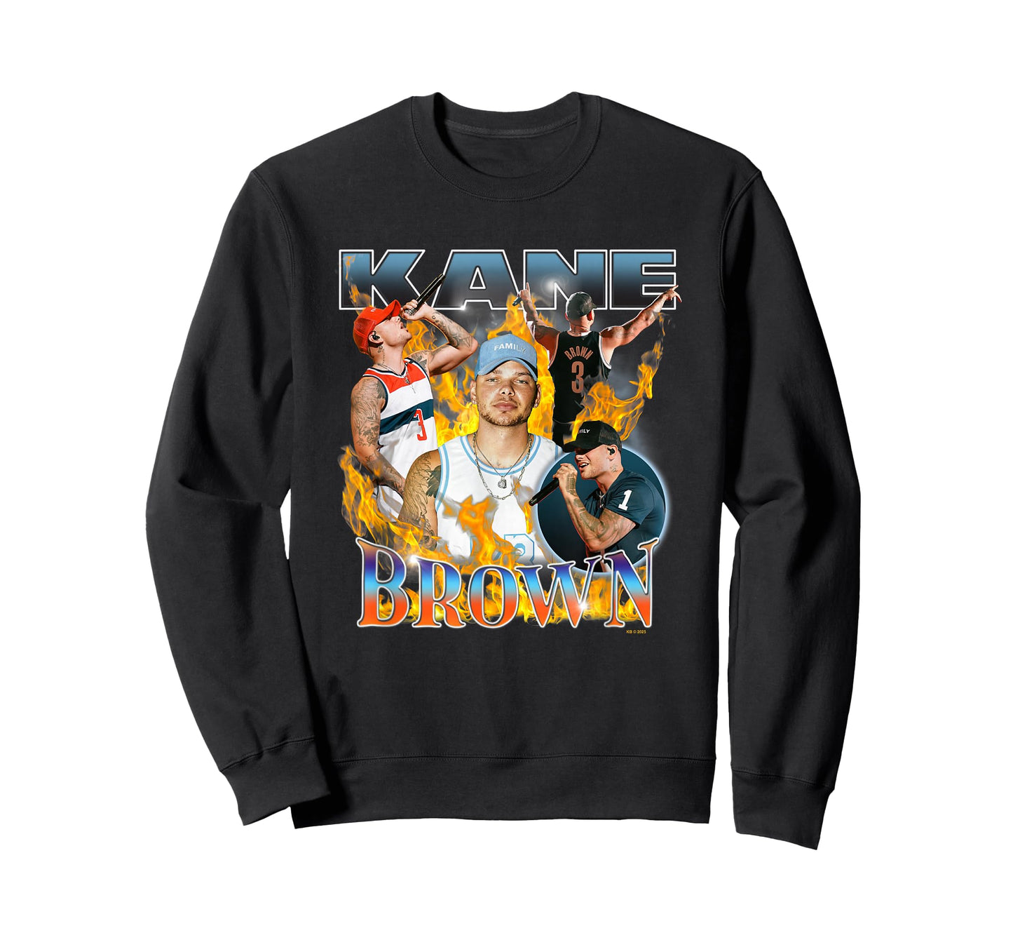 Kane Brown Collage On Fire 90's Retro Big Chest Poster T-Shirt