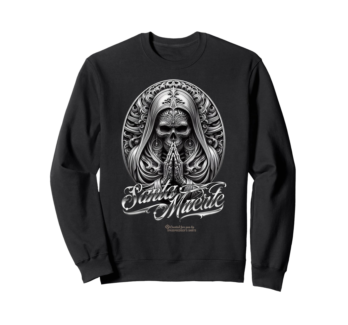 Santa Muerte in Prayer Oval Amulet Santa Muerte T-Shirt