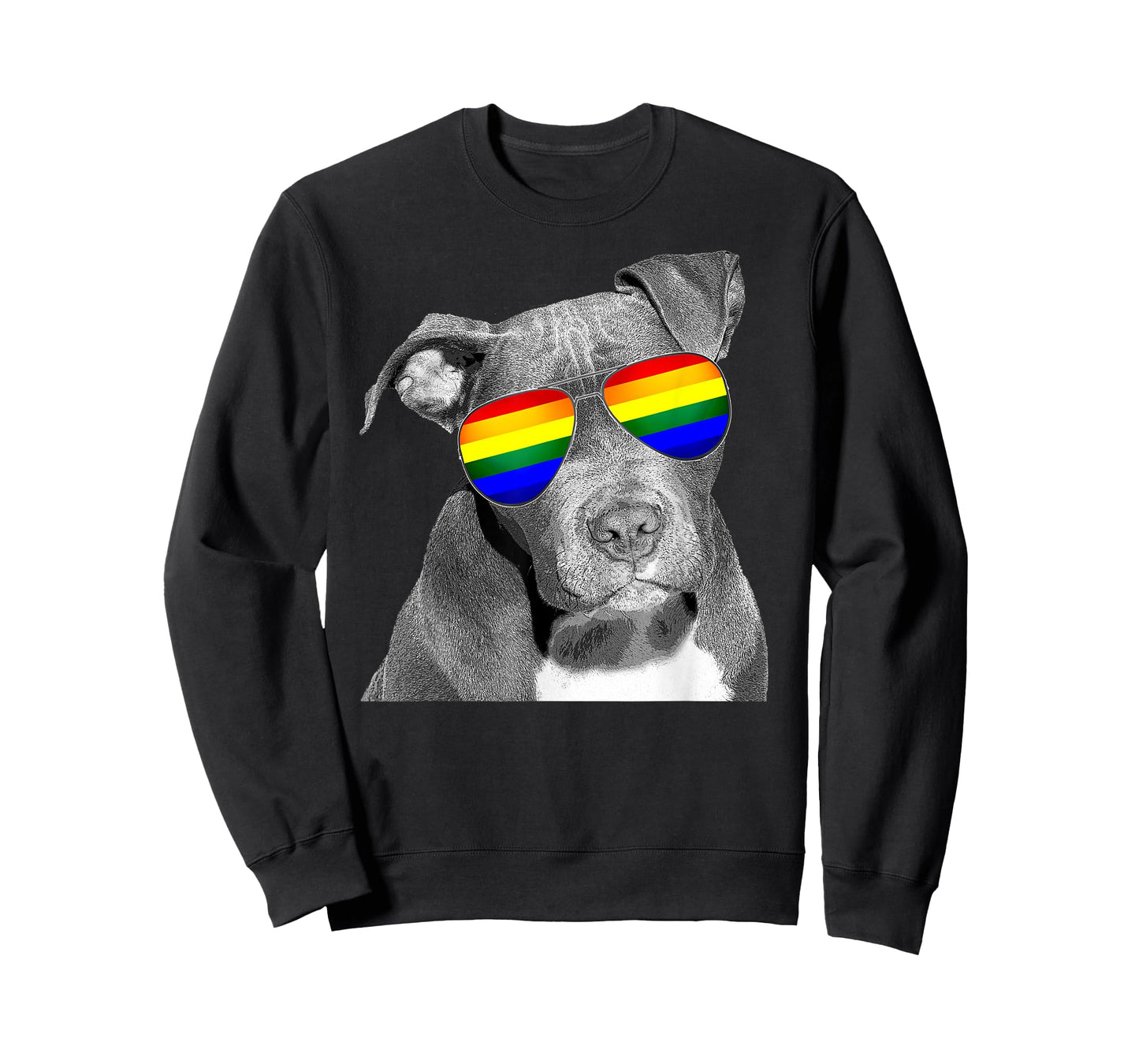 Pitbull Gay Pride Dog Clothing LGBT Funny Gift Rainbow Flag T-Shirt for Men Women