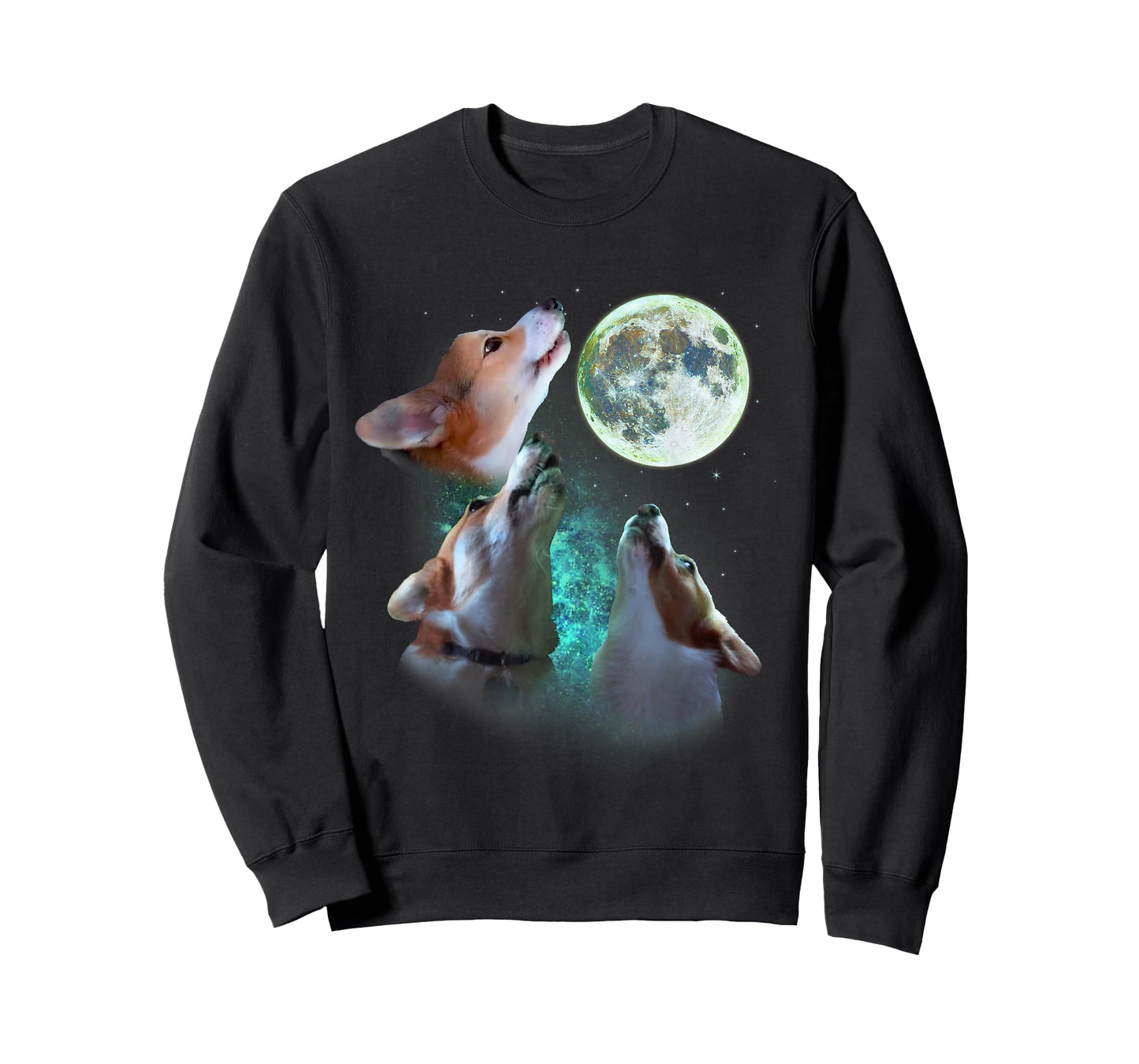 Three Corgis Howl at Moon 3 Wolfs - Funny Wolves Parody T-Shirt